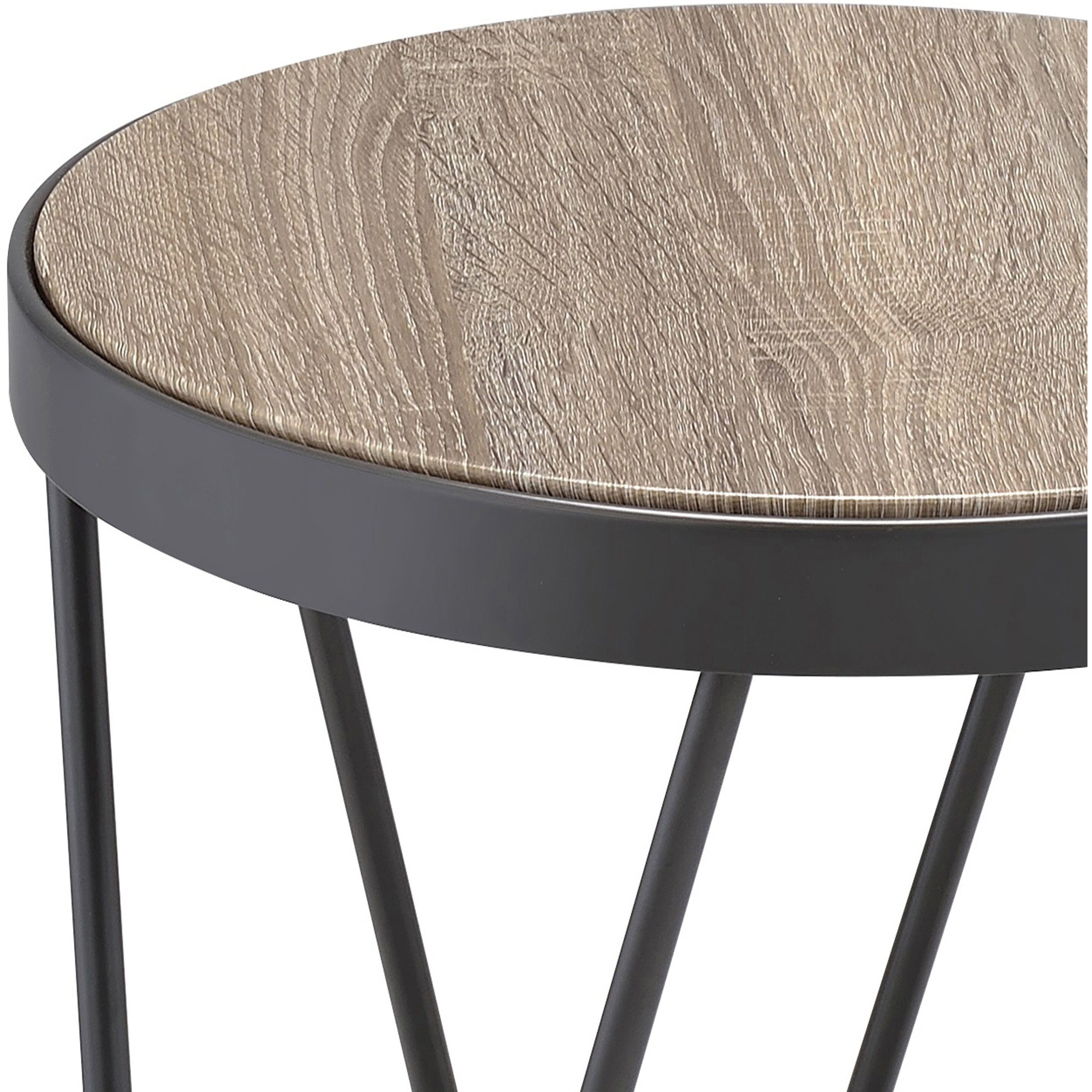 Weathered Grey Oak And Black End Table