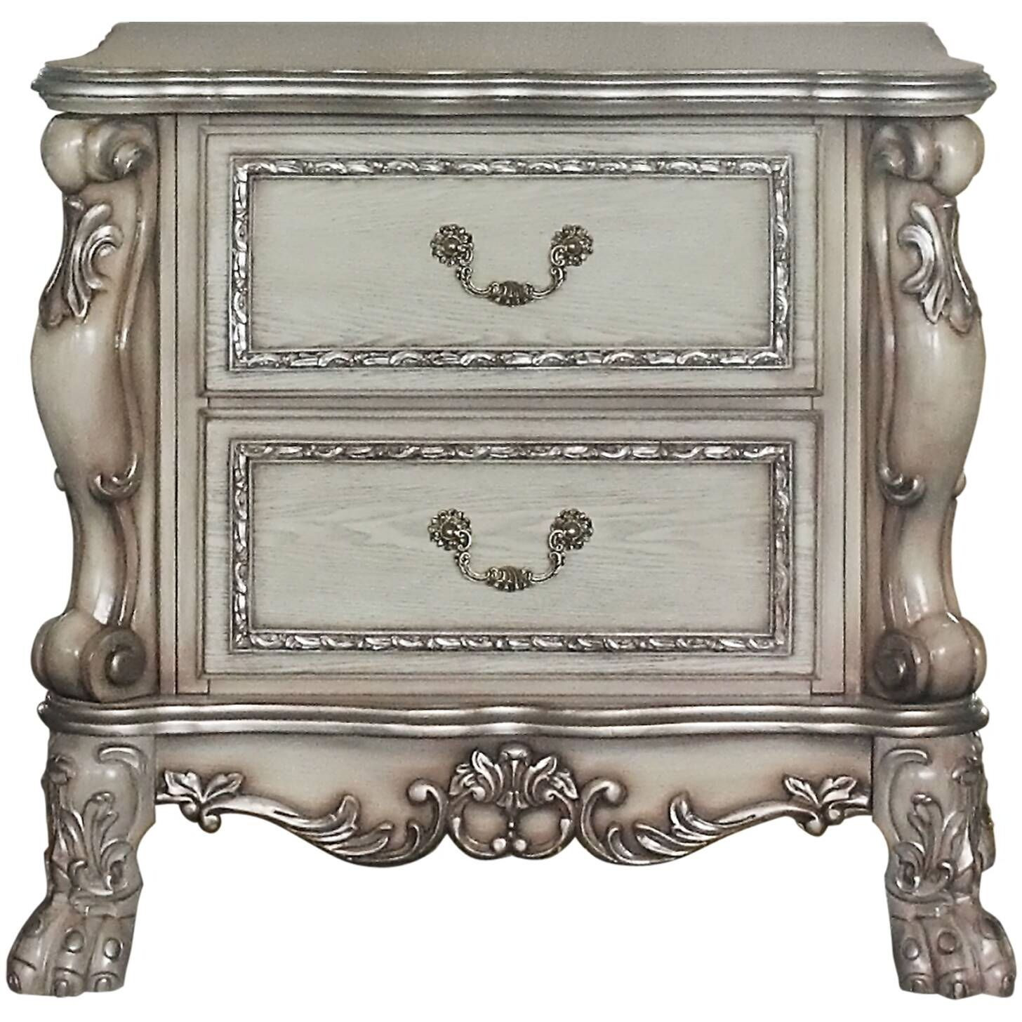 Vintage Bone White 2-Drawer Nightstand