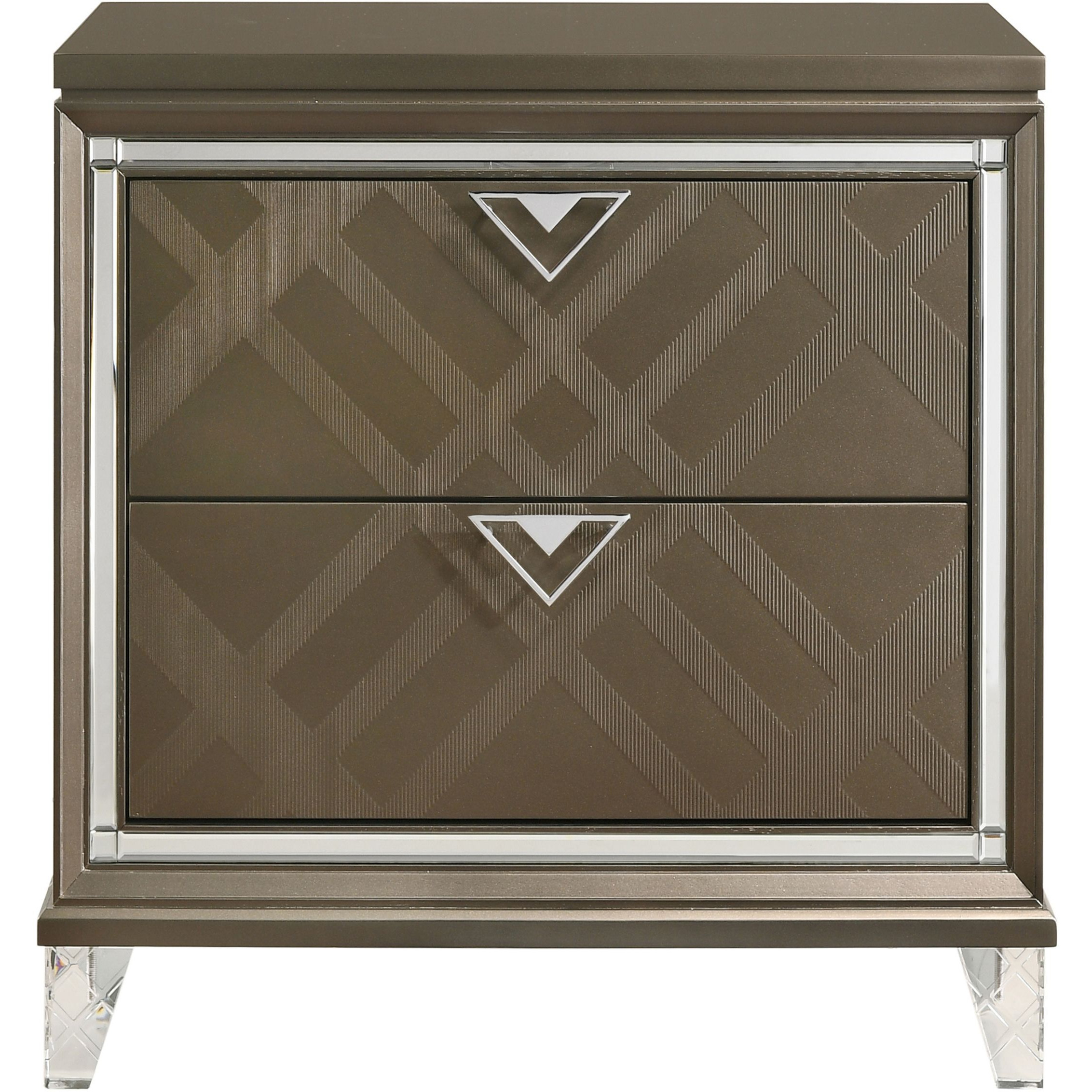 Dark Champagne 2-Drawer Nightstand