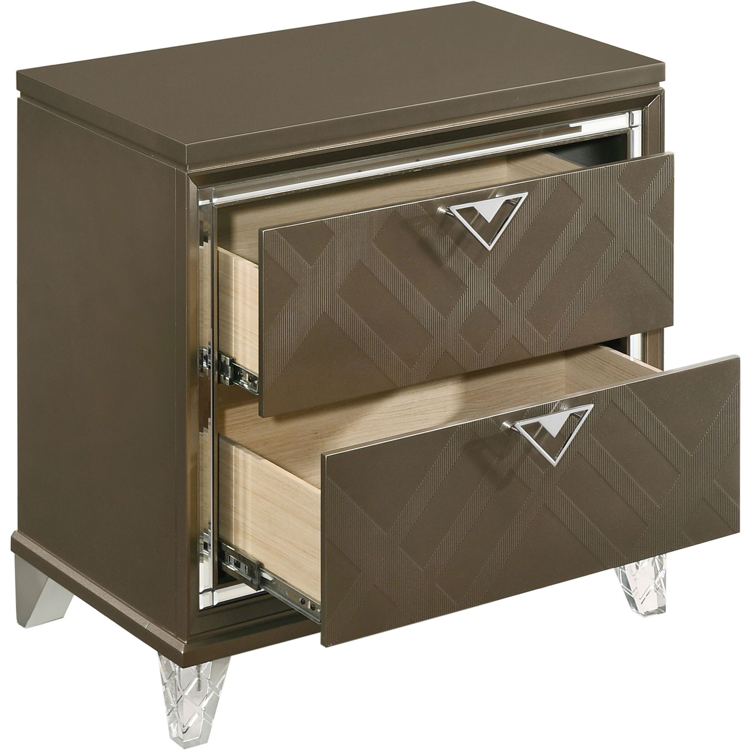 Dark Champagne 2-Drawer Nightstand