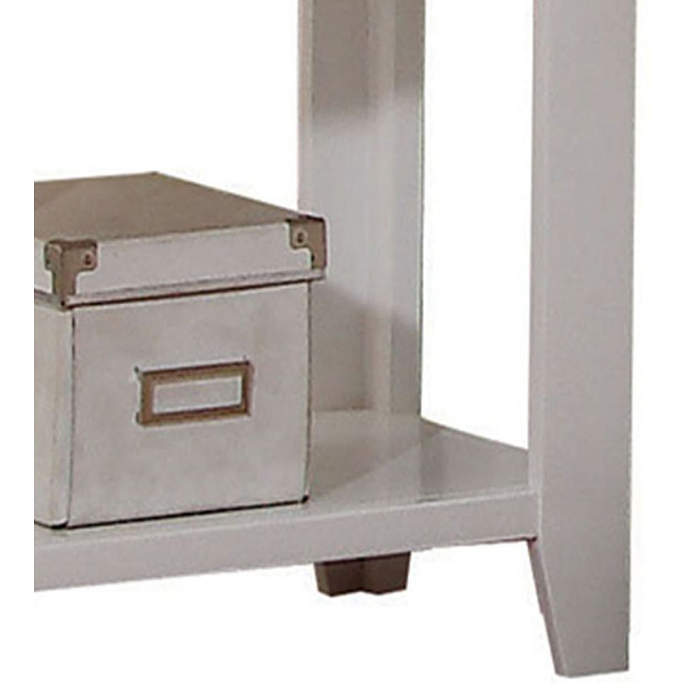 White Nightstand With Bottom Shelf