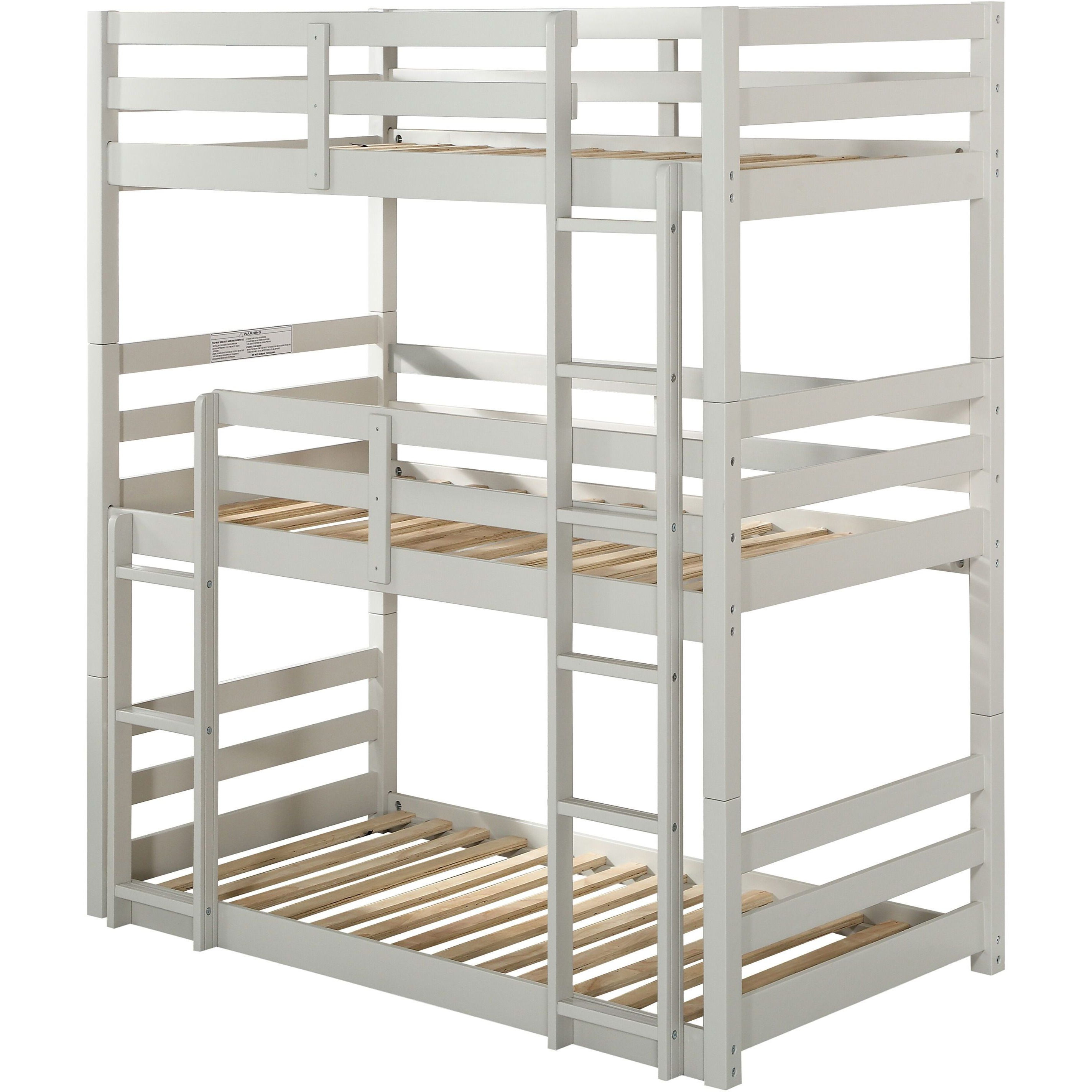 Light Grey Twin Triple Bunk Bed