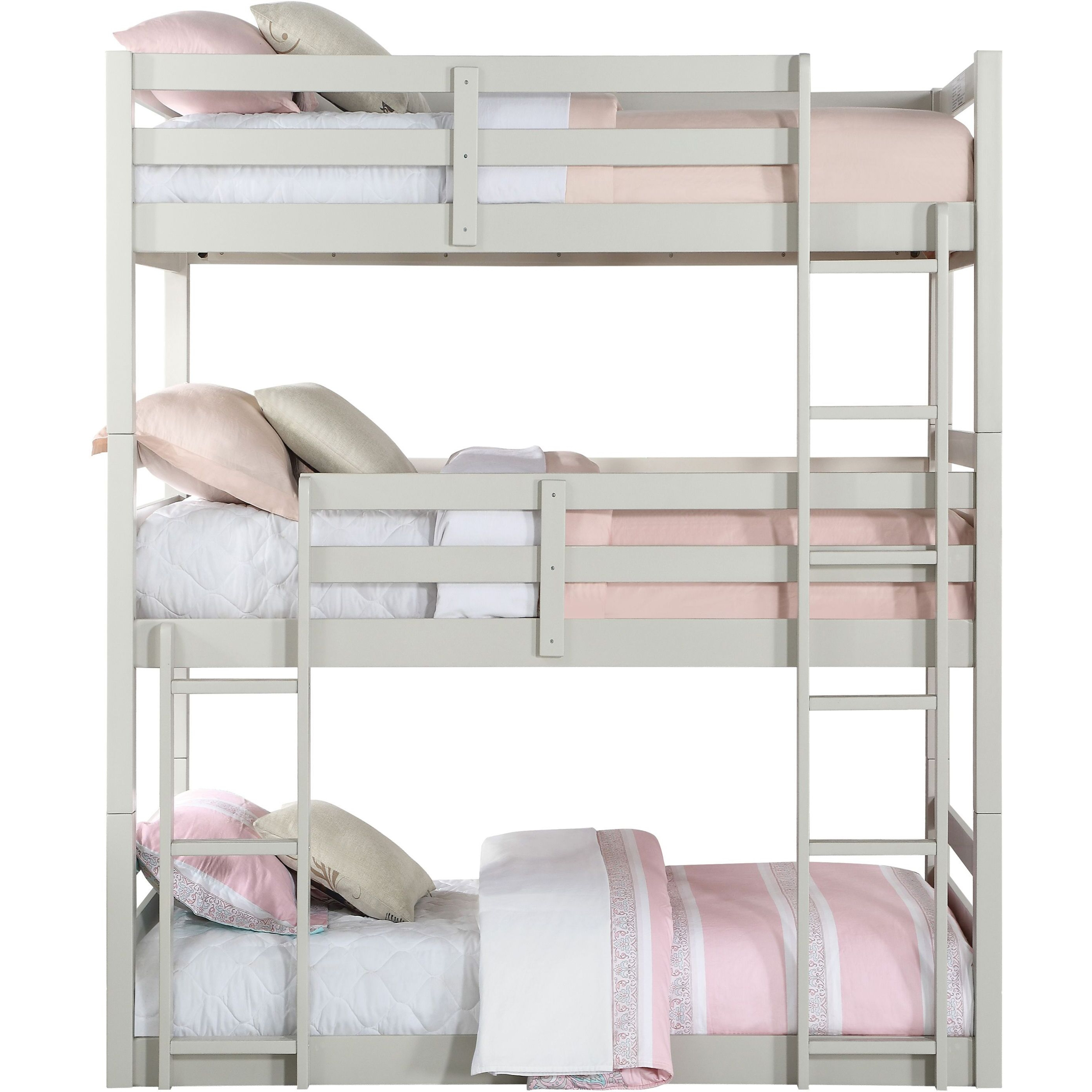 Light Grey Twin Triple Bunk Bed