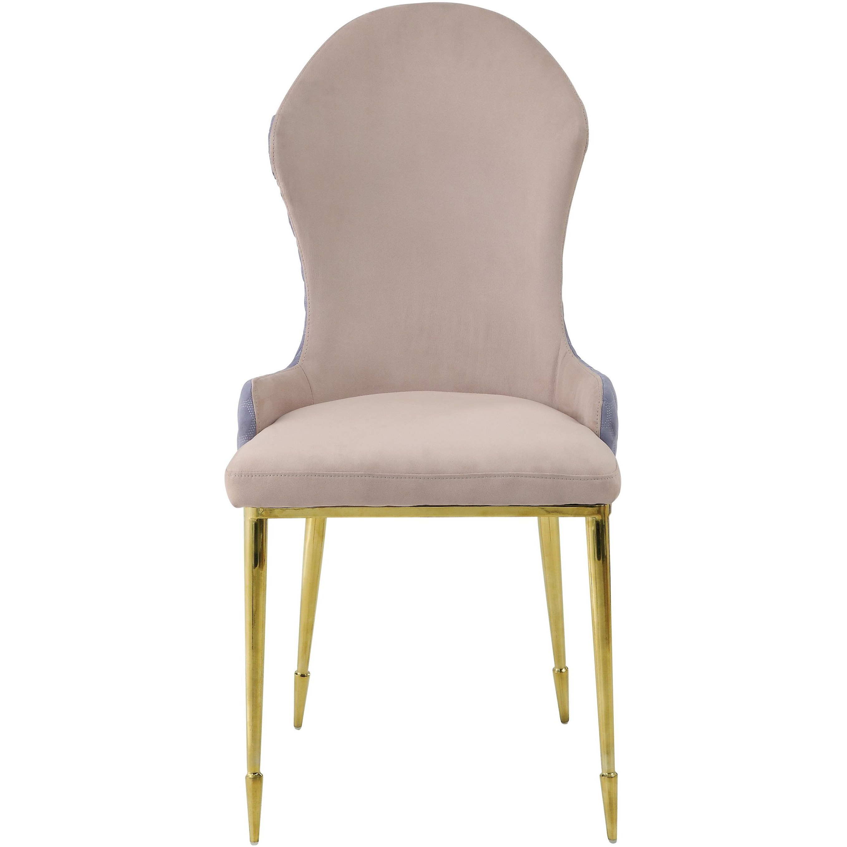 Tan And Gold Sloped Arms Dining Chairs (Set Of 2)