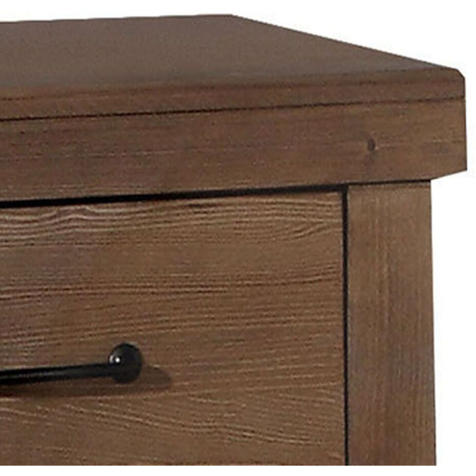 Antique Oak 2-Drawer Nightstand