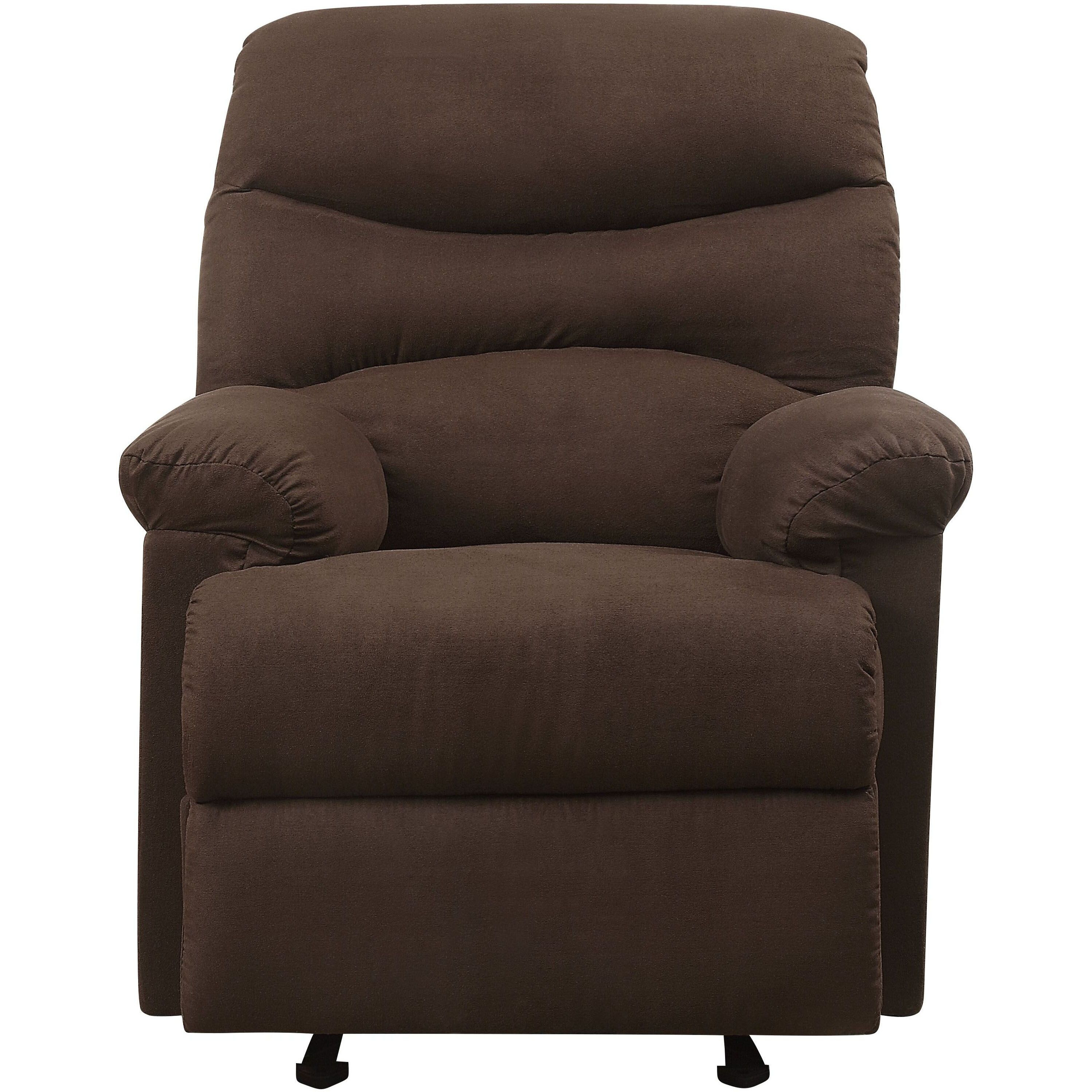 Chocolate Pillow Top Arms Recliner With Tufted Back