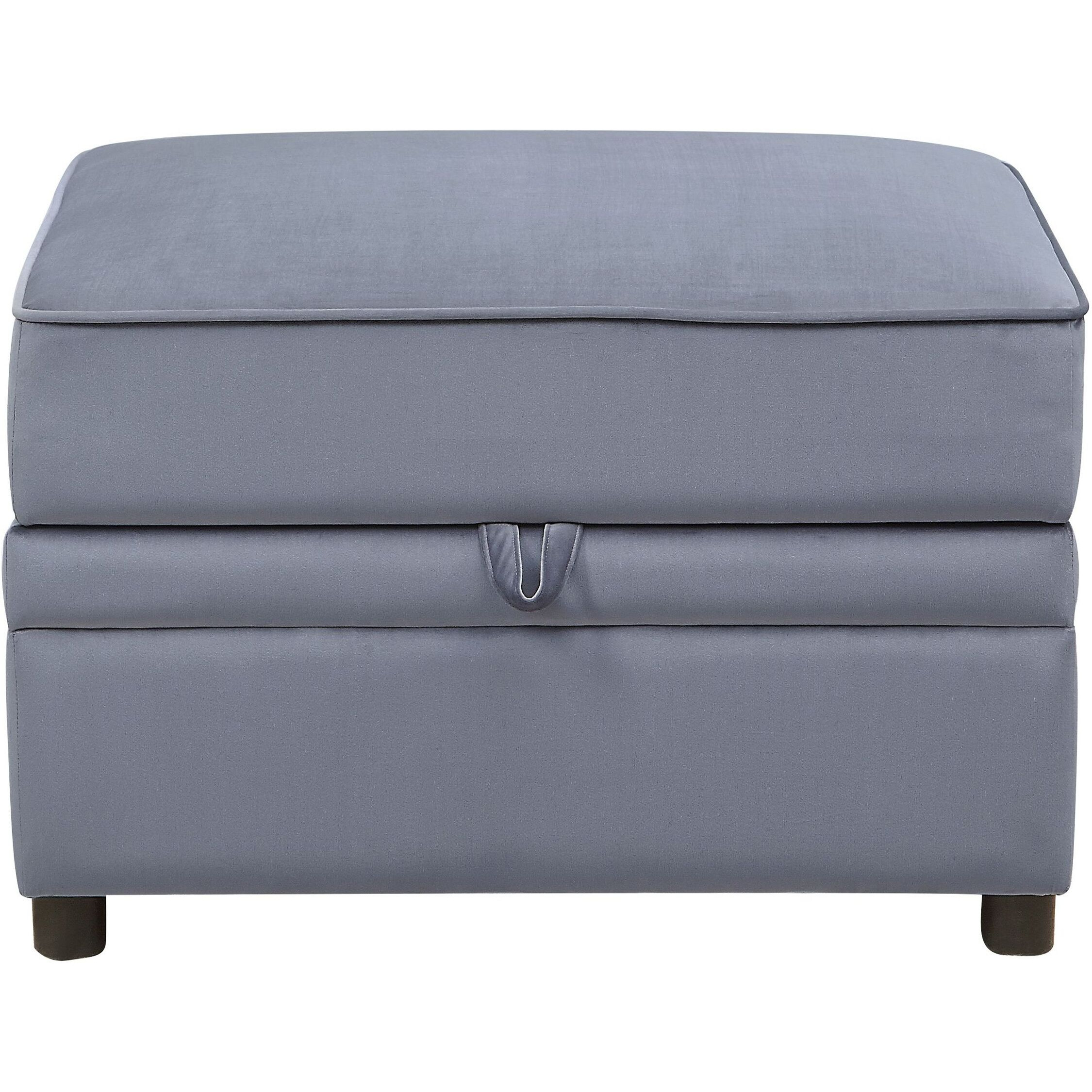 Grey Rectangle Storage Ottoman