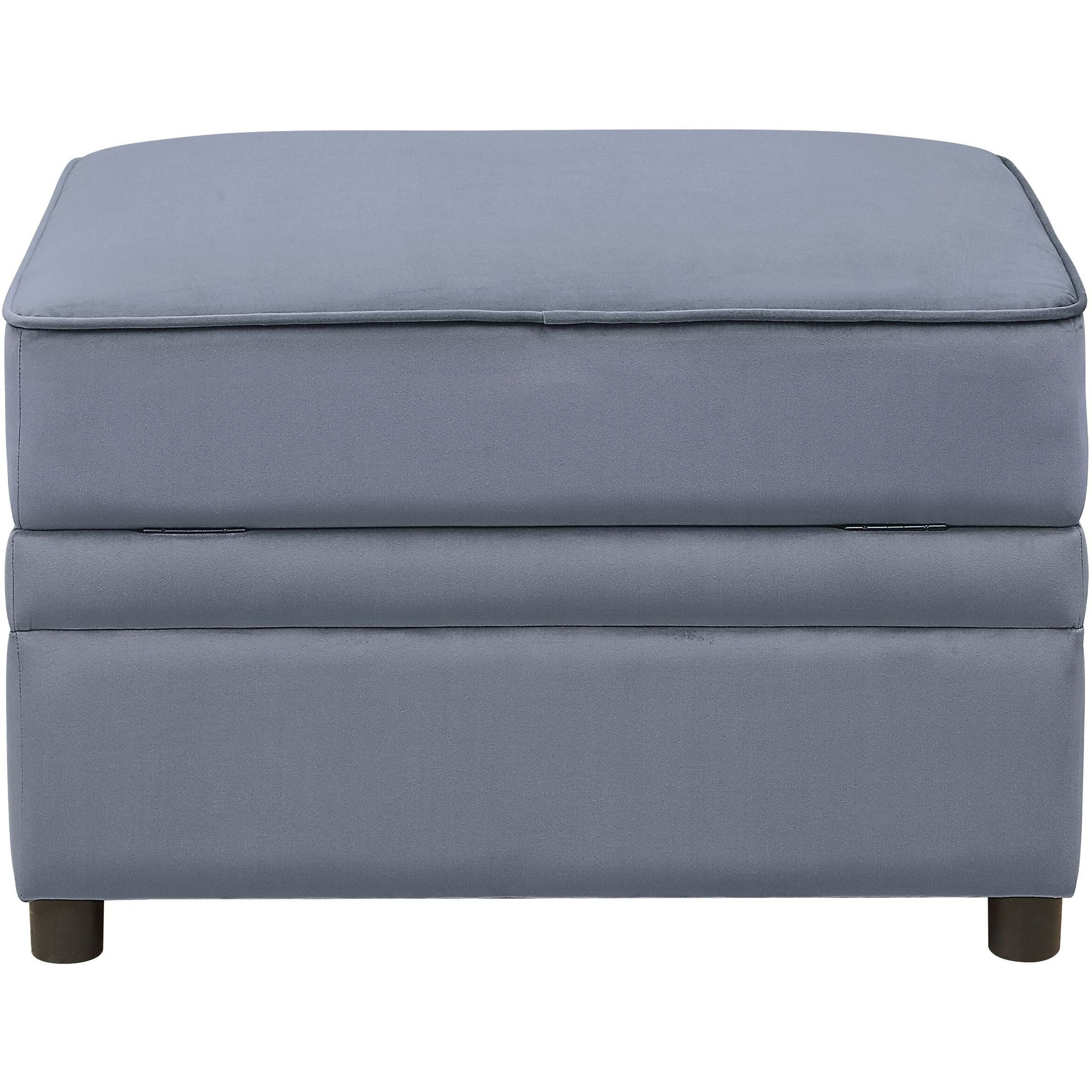 Grey Rectangle Storage Ottoman