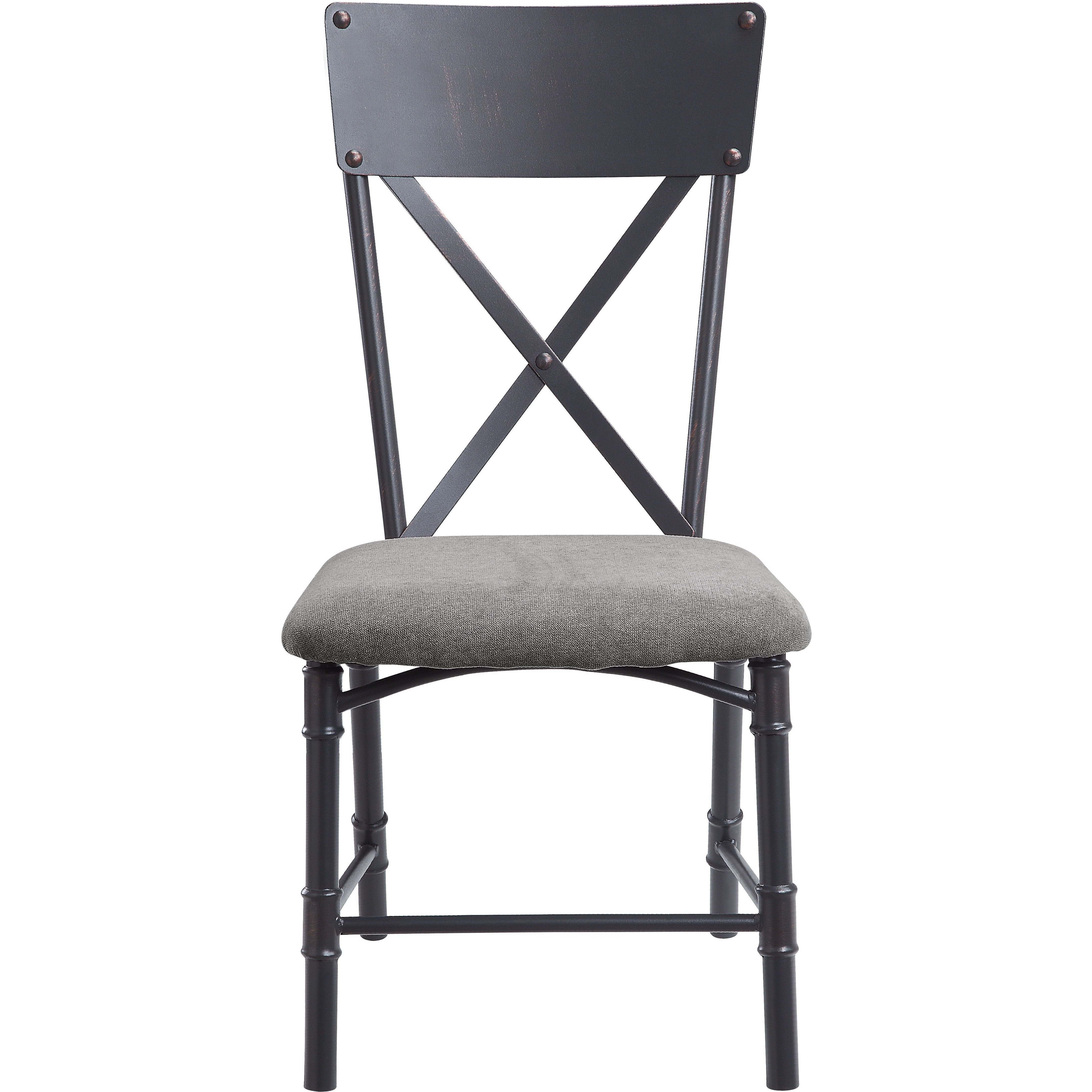 Grey And Sandy Black Side Chair With X-Shape Back (Set Of 2)