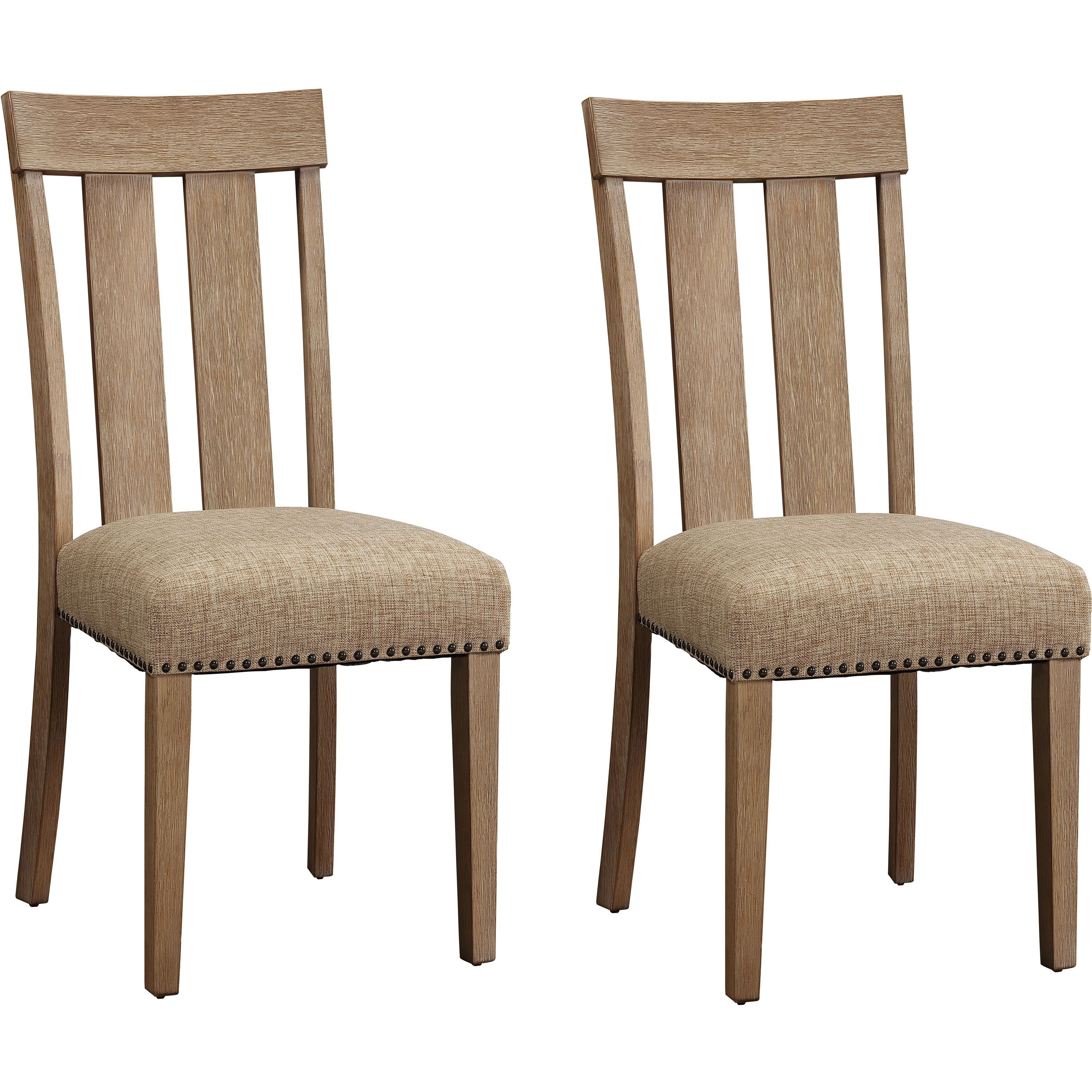 Beige And Maple Open Back Side Chairs (Set Of 2)