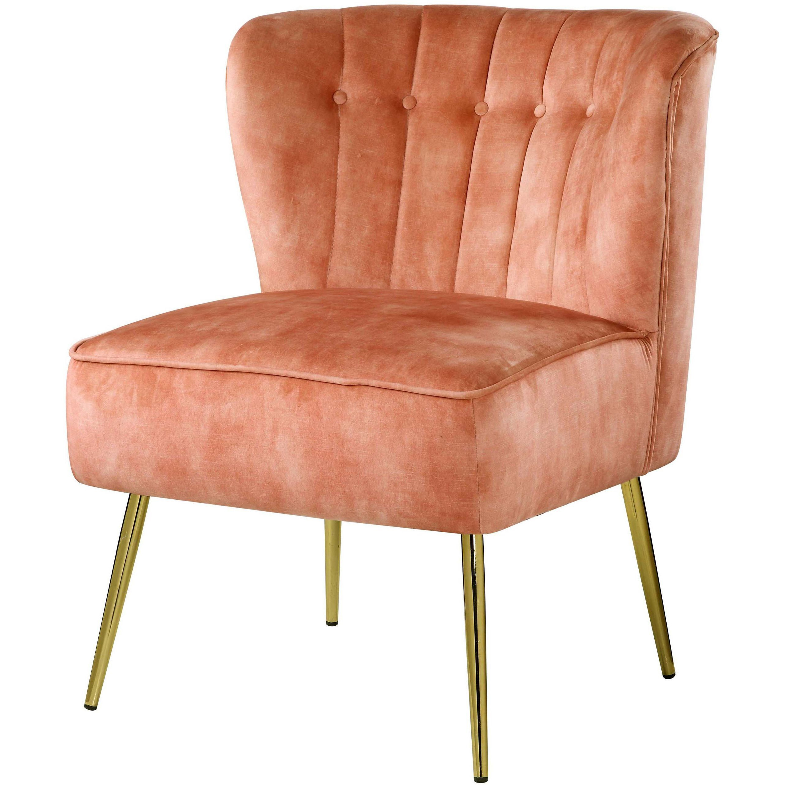 Burnt Orange Tufted Wingback Accent Chair