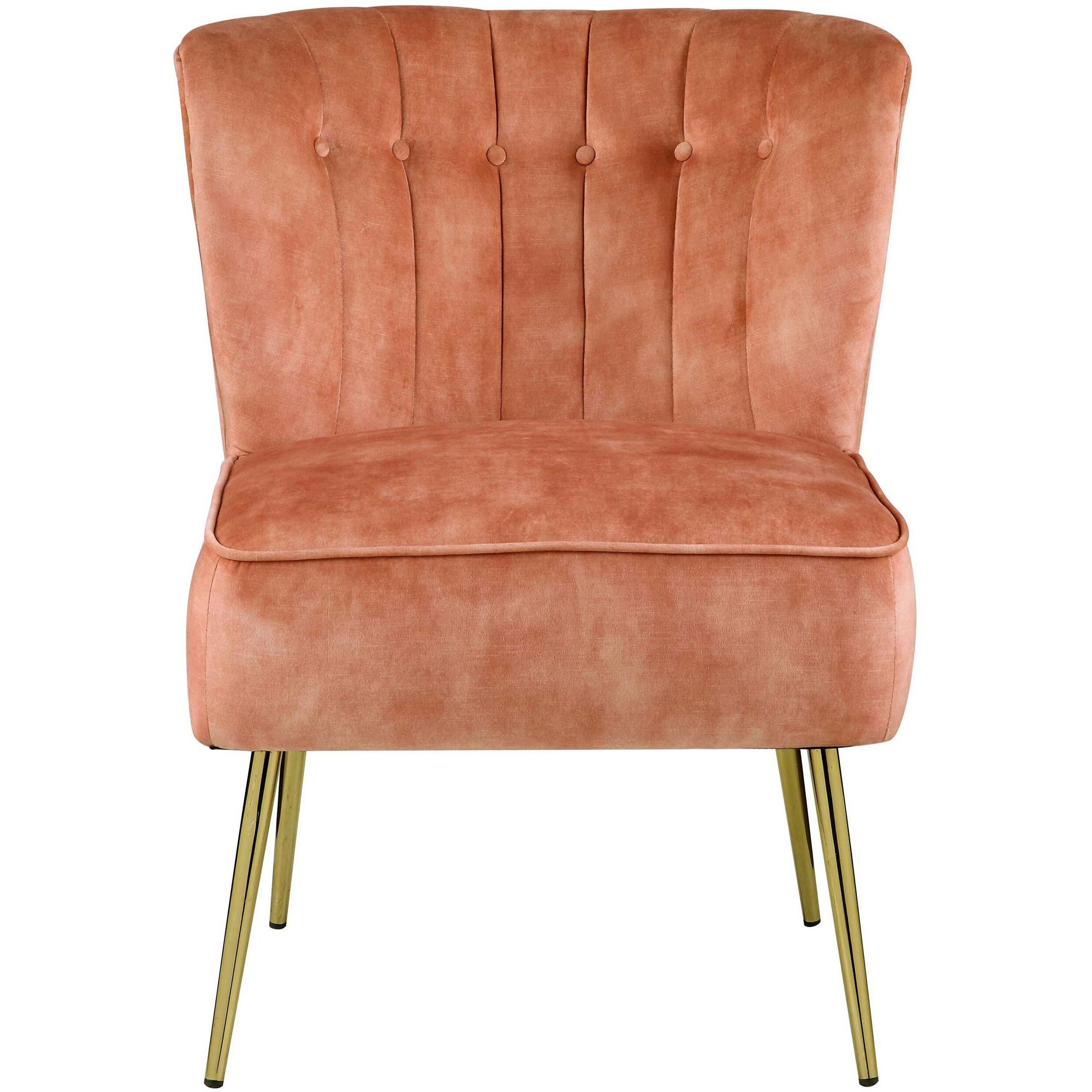 Burnt Orange Tufted Wingback Accent Chair