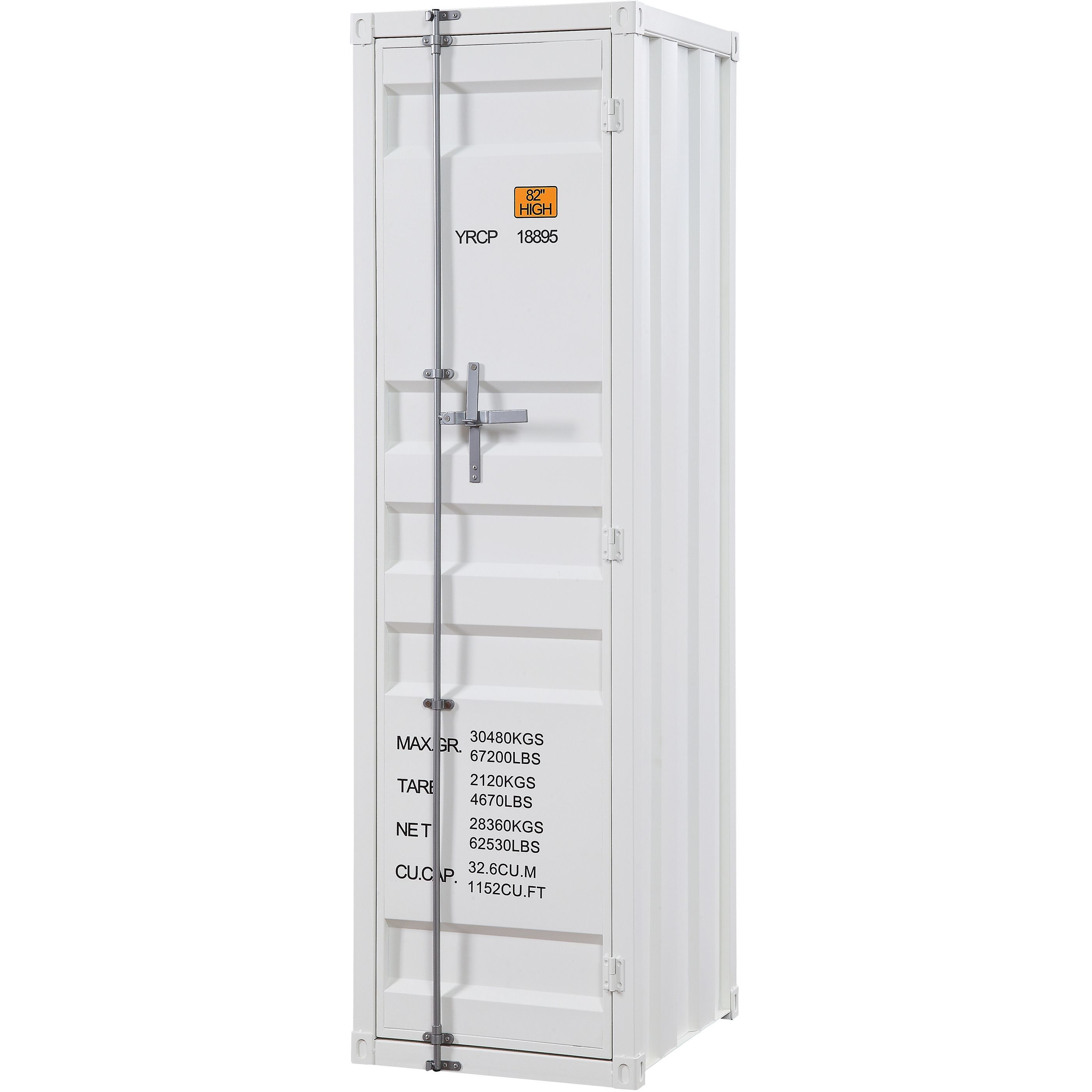 White Wardrobe With Full-Length Container Lock