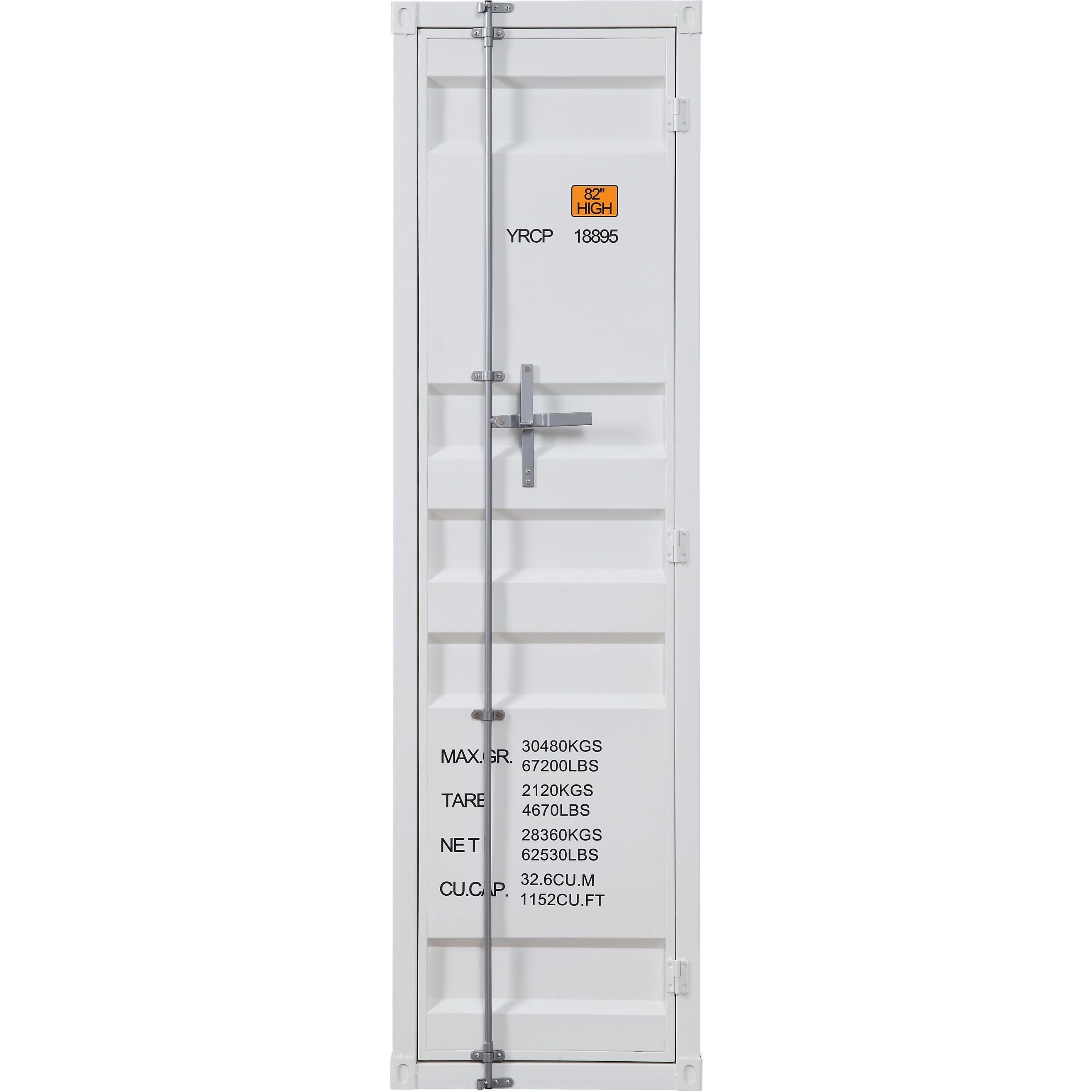 White Wardrobe With Full-Length Container Lock