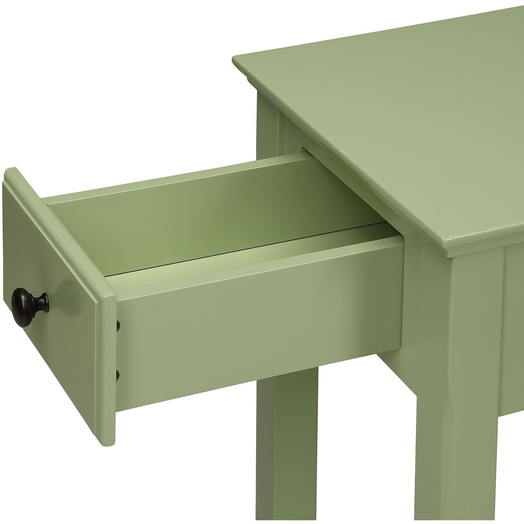 Light Green Accent Table With Bottom Shelf