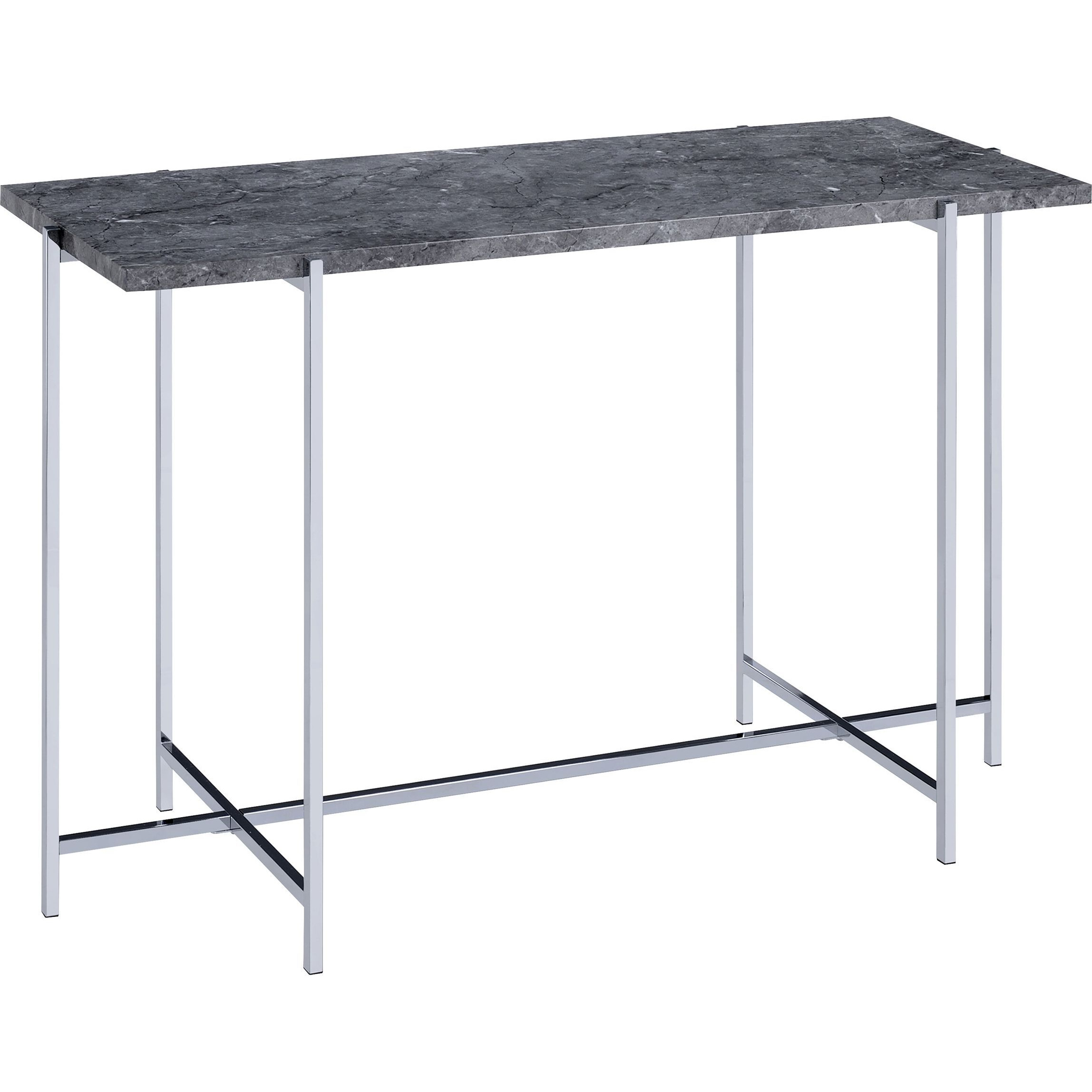 Grey And Chrome Rectangle Sofa Table