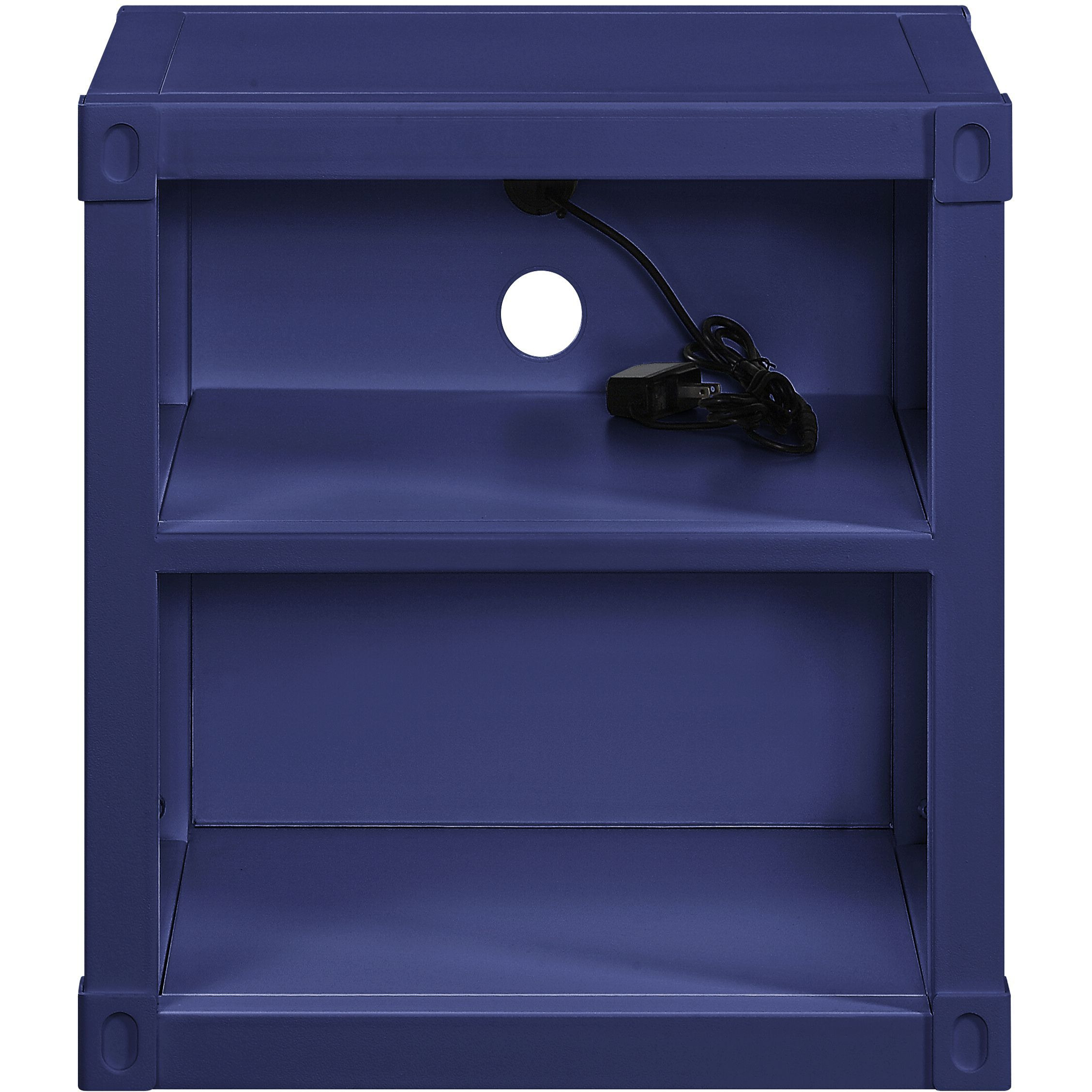 Blue Nightstand With Open Shelf