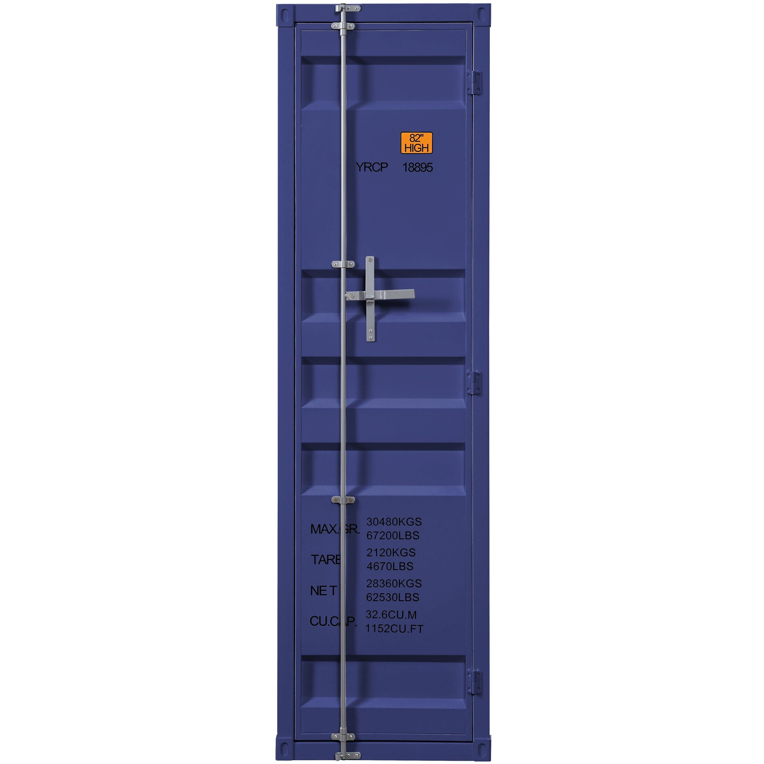 Blue Wardrobe With Full-Length Container Lock