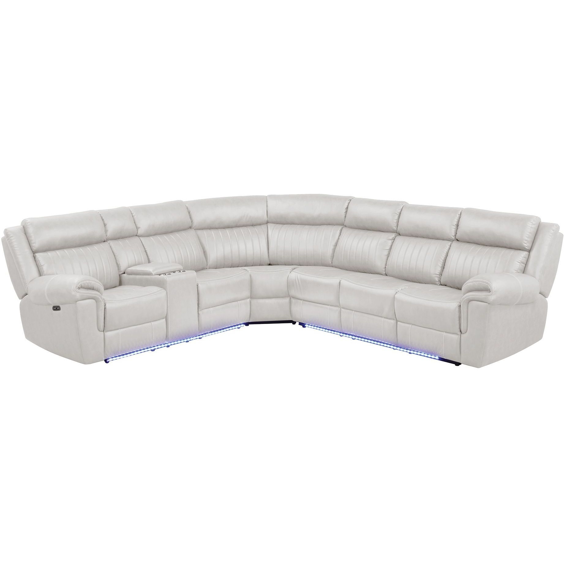 Modern Style Recliner Sectional Sofa Made With Wood In Ice