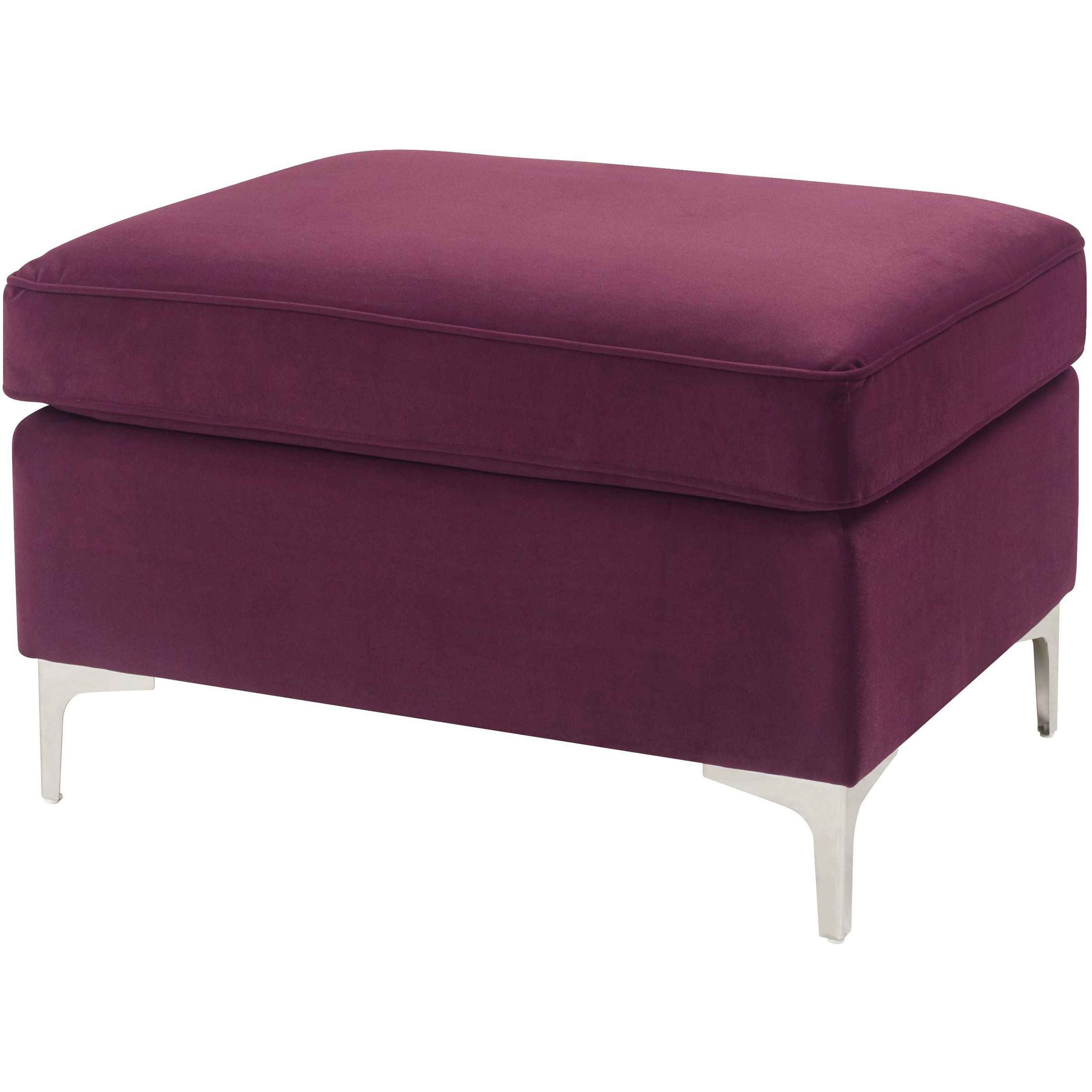 Burgundy Rectangle Ottoman