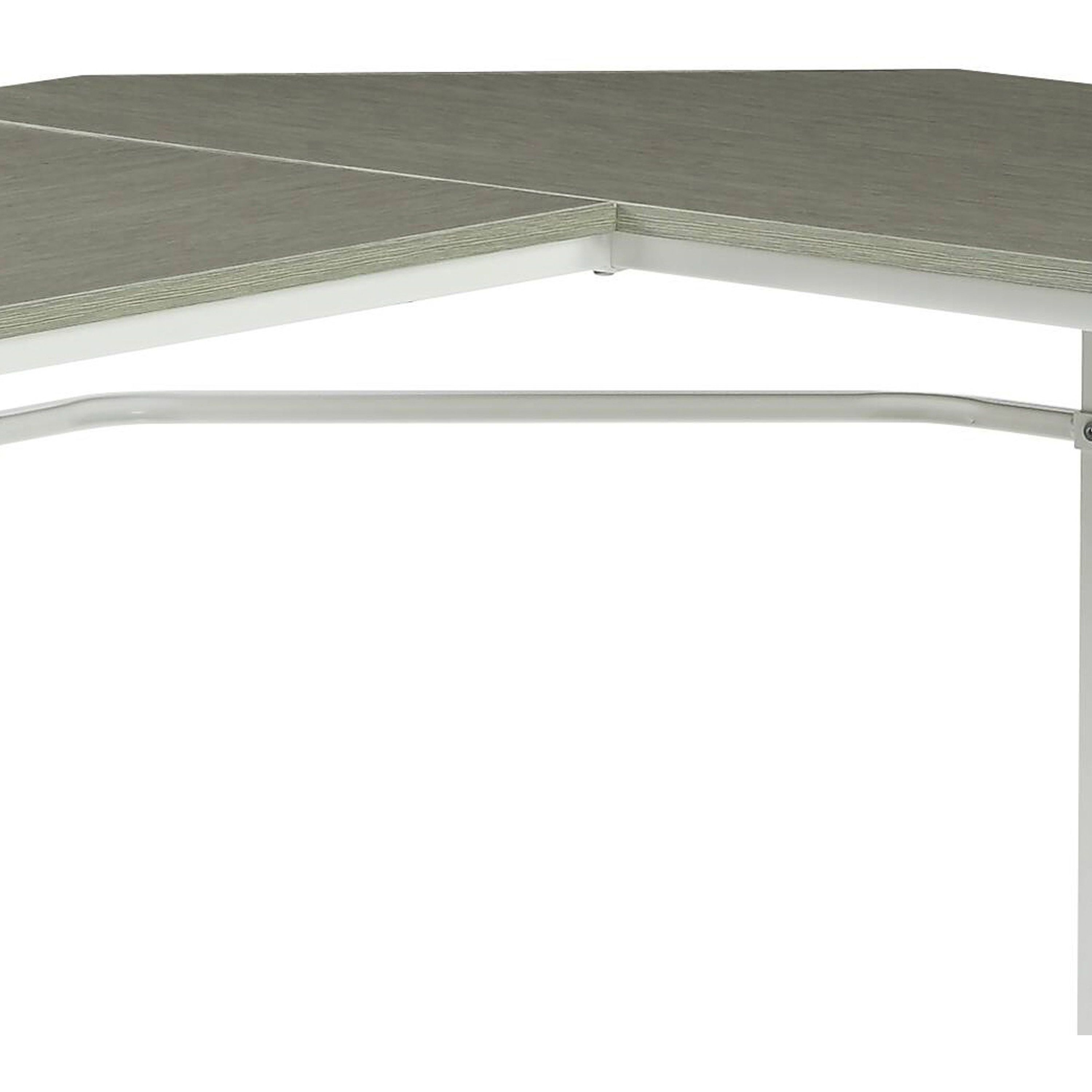 Grey And White L-Shape Computer Desk