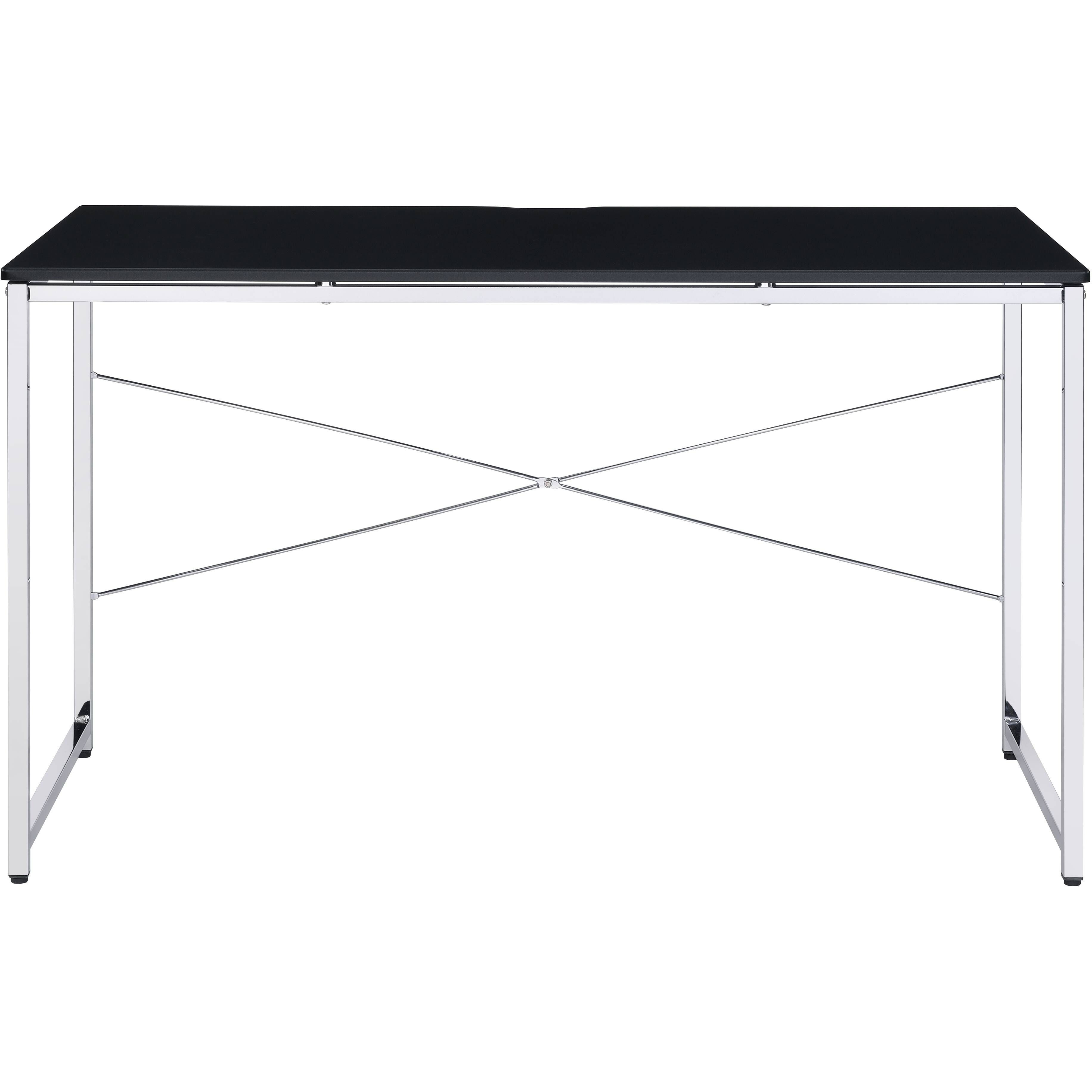 Black And Chrome Writing Desk With Sled Base