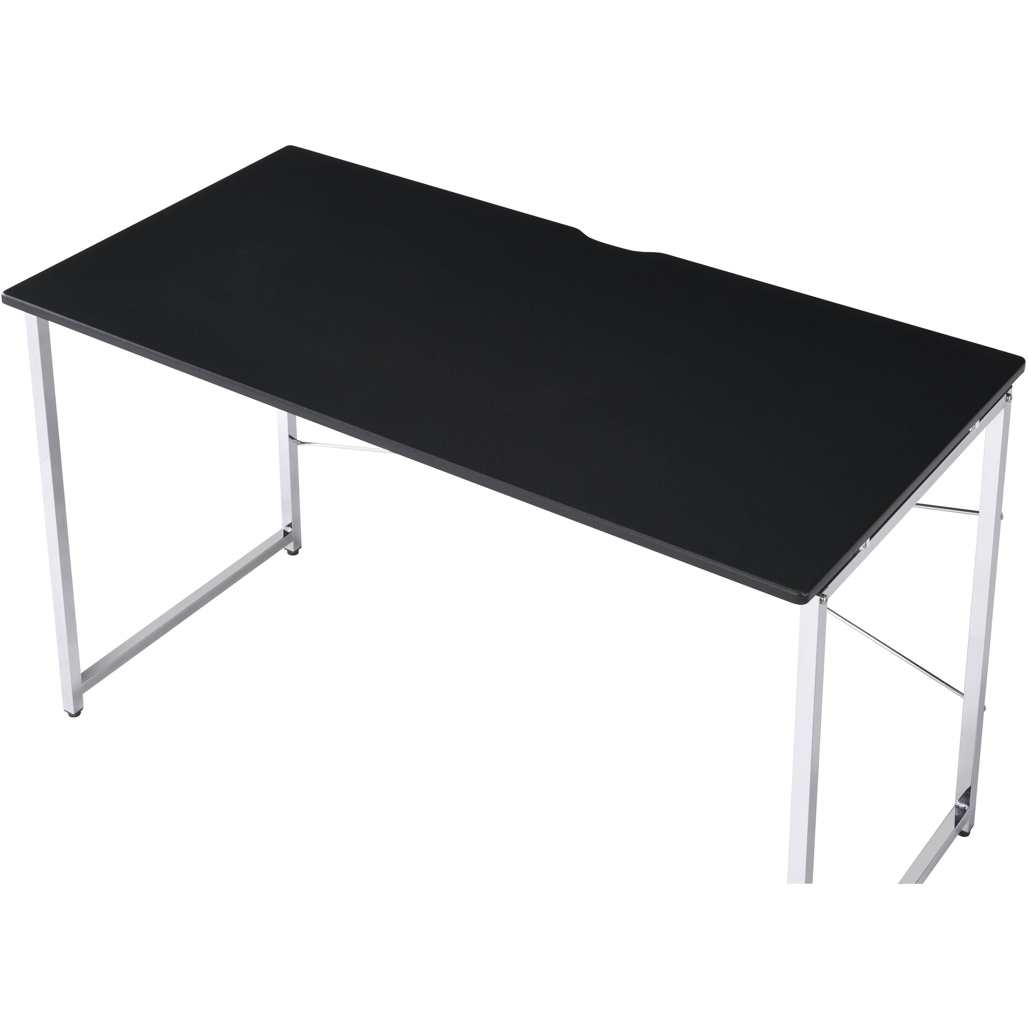 Black And Chrome Writing Desk With Sled Base