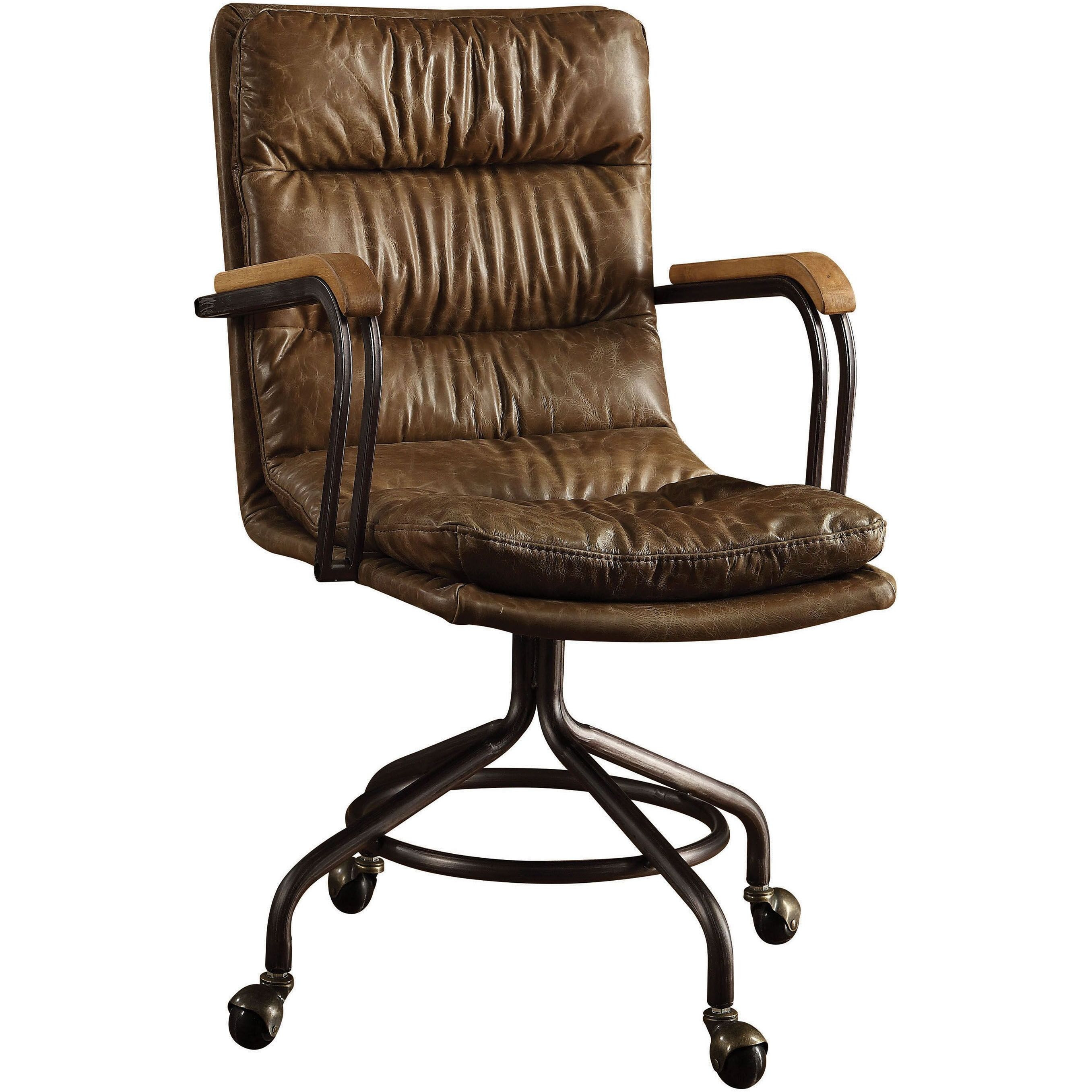 Vintage Whiskey Swivel Office Chair With Casters