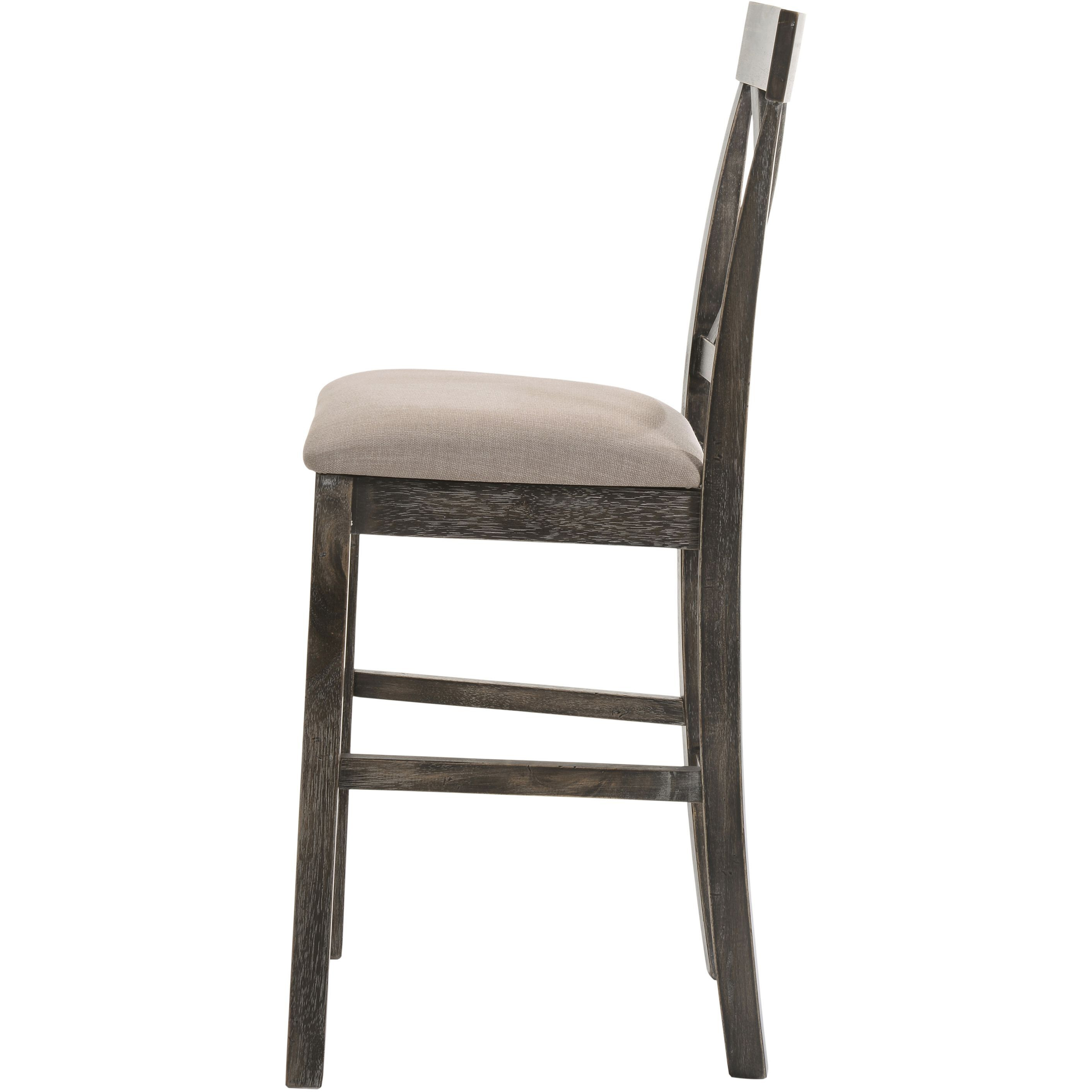 Tan And Weathered Grey Counter Height Stools With Cross Back (Set Of 2)