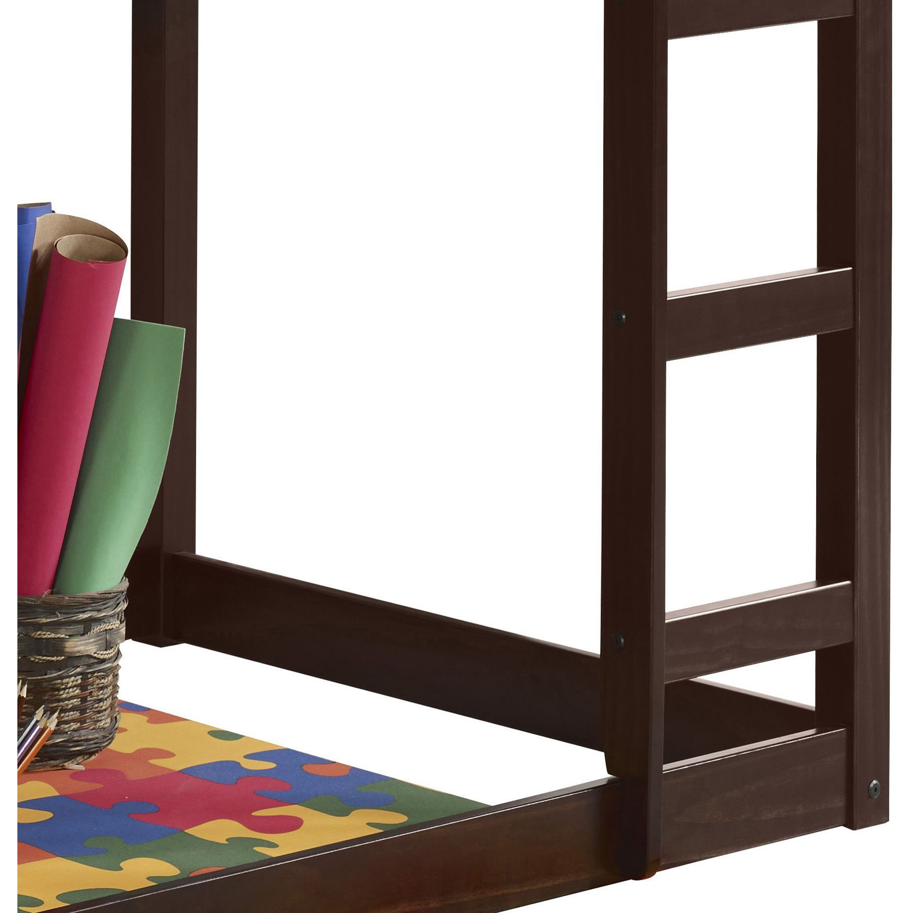 Espresso Twin Loft Bed With Ladder