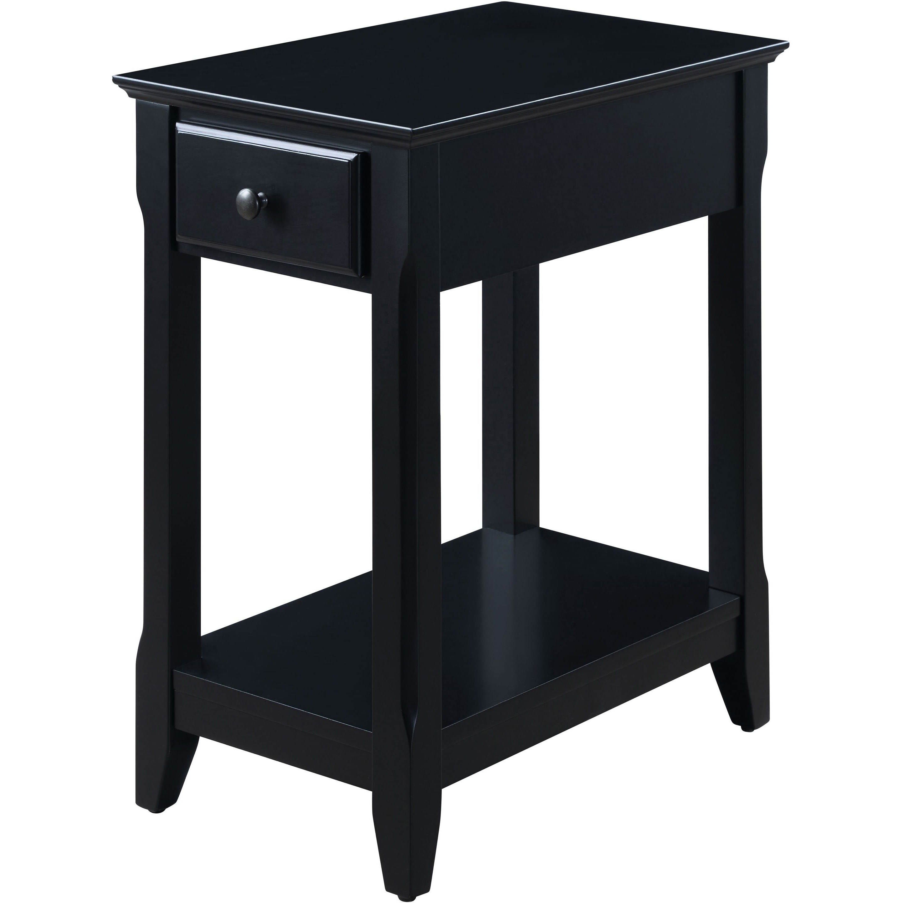 Black Accent Table With Bottom Shelf