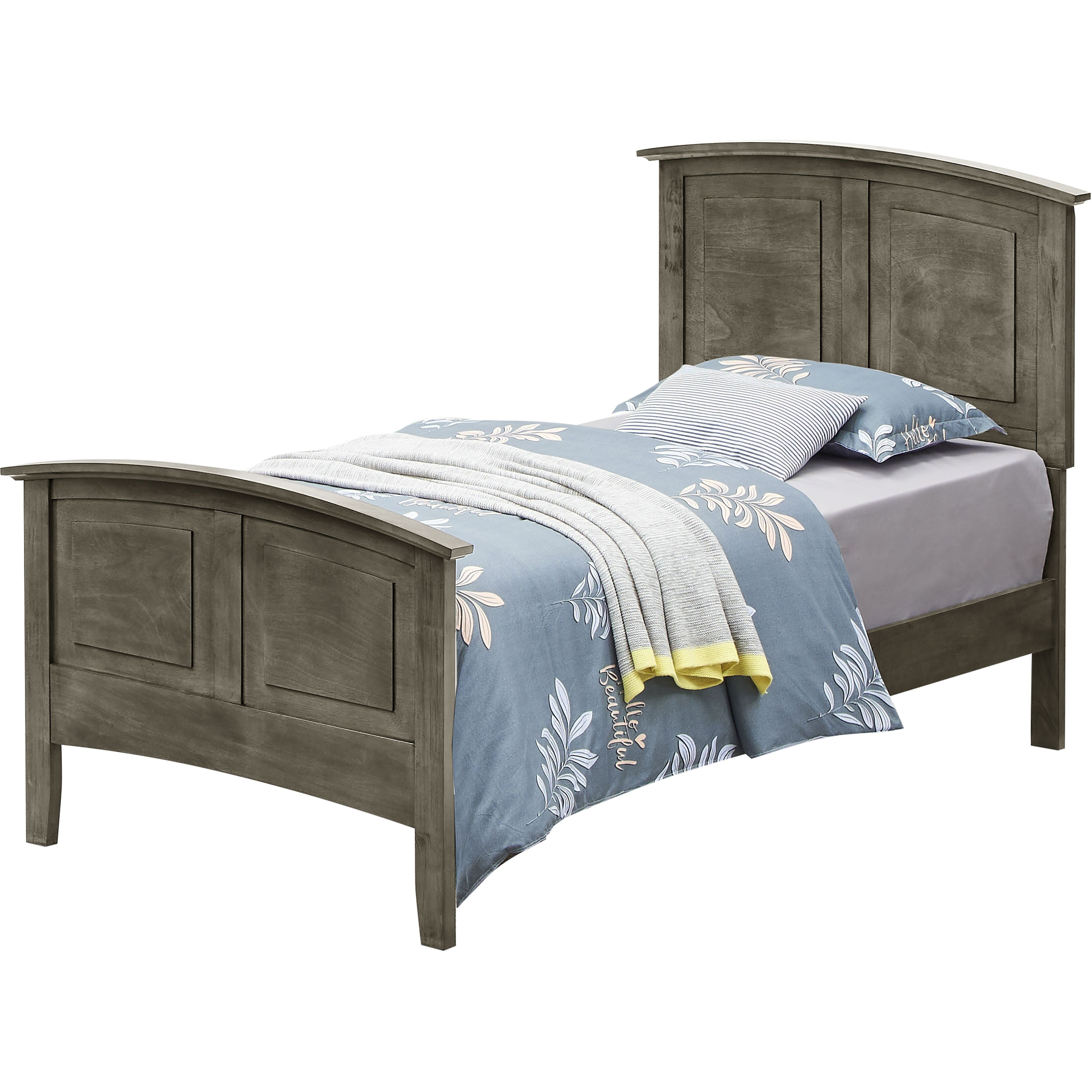 Comfortable Gray Twin Bed For Casual Spaces