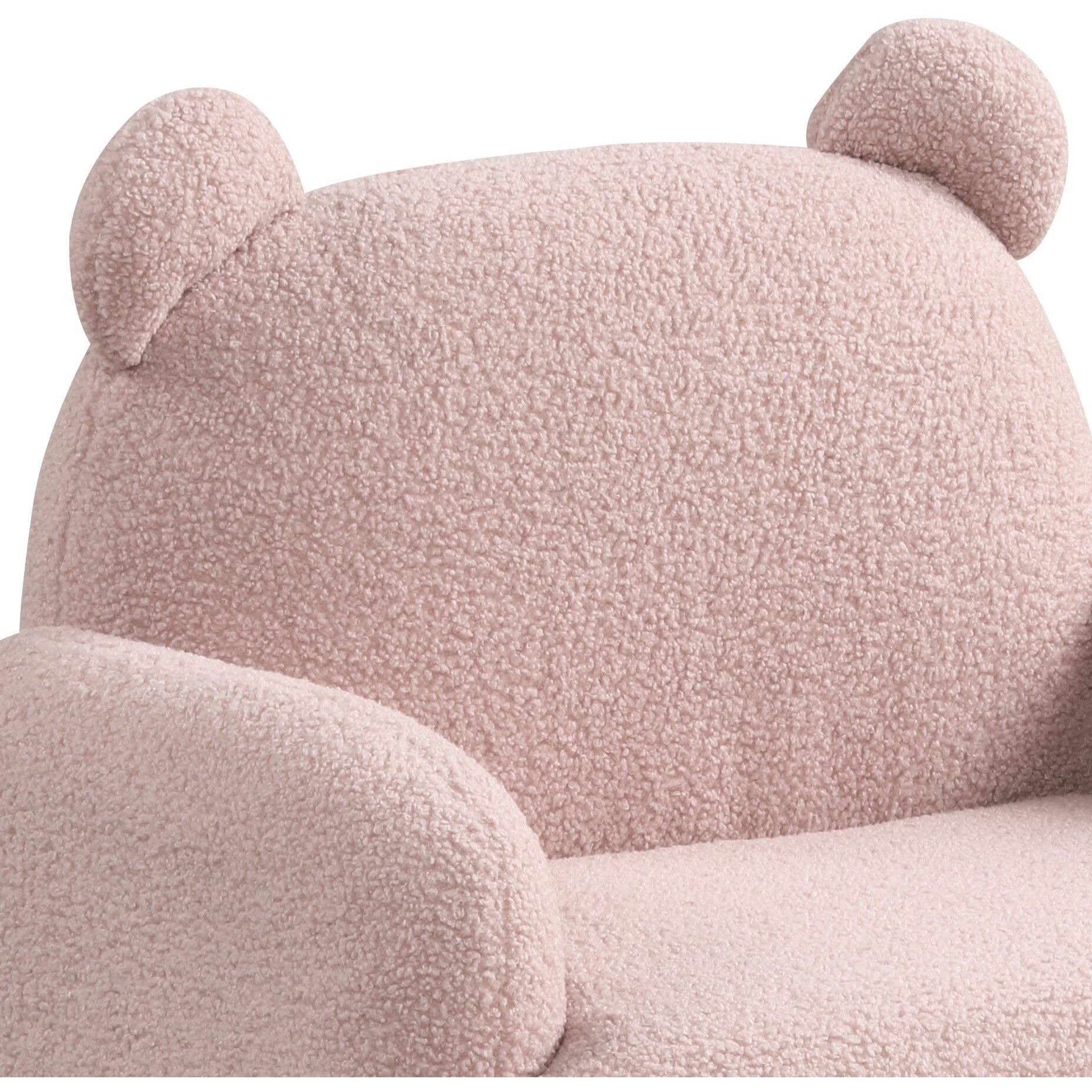 Raelynn 25.5"&quotW Pink Teddy Velvet Bear-Shaped Kids Armchair