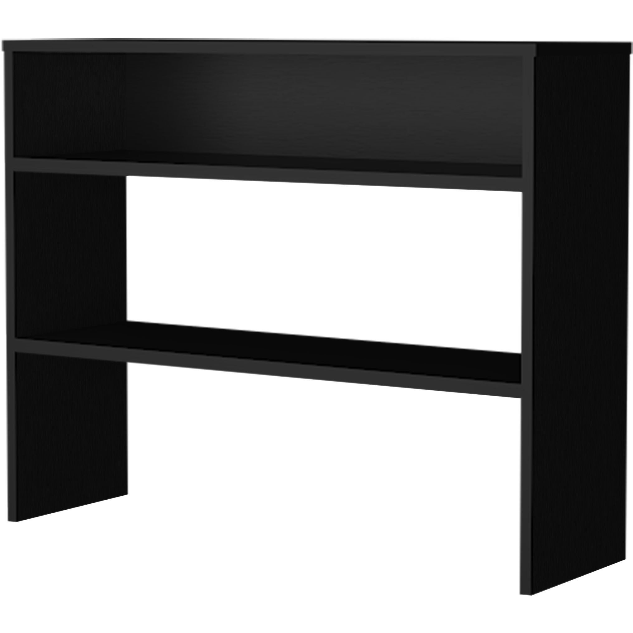 Vail Console Table In Melamine With Open Storage  Black