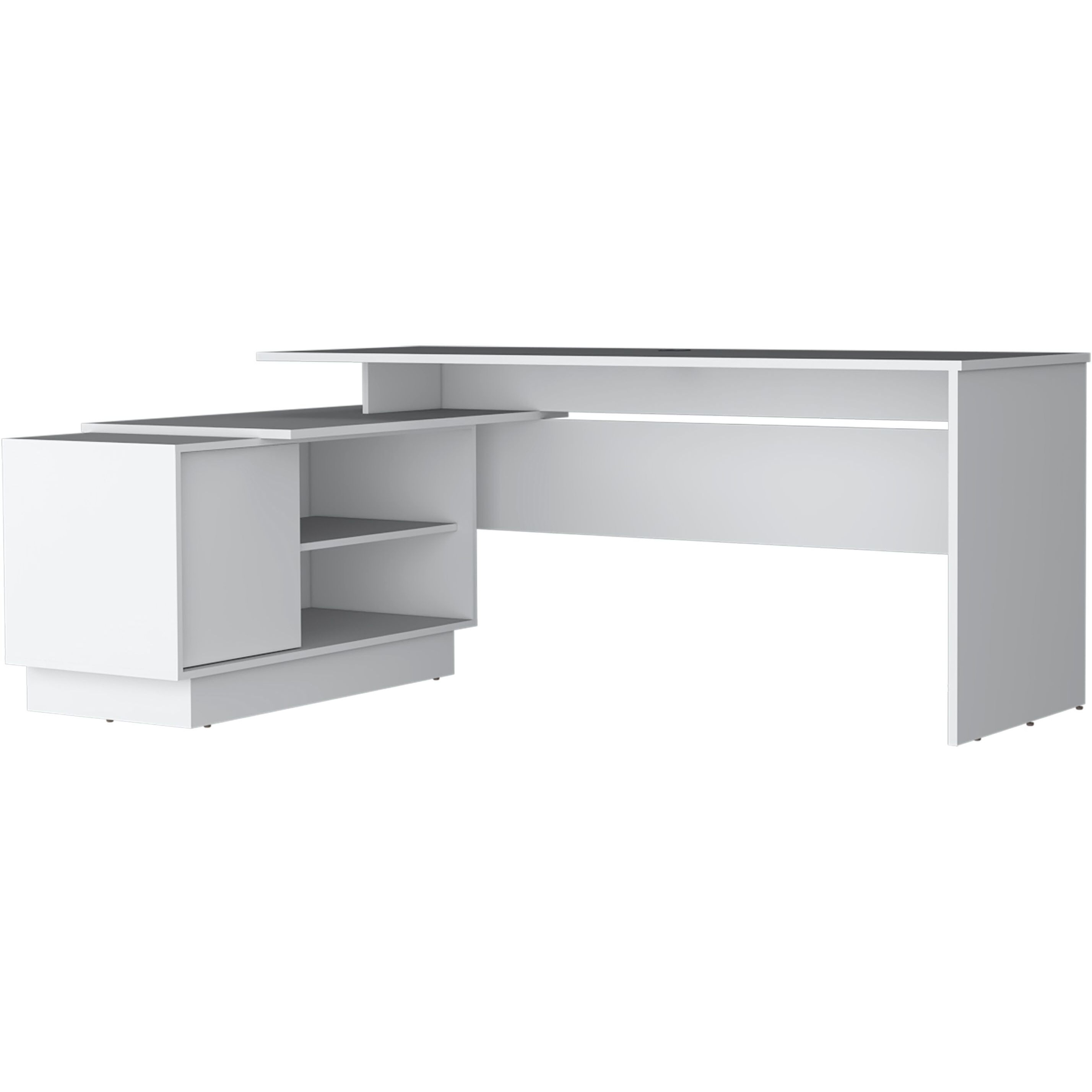 Weir L-Shaped Desk In Melamine  White