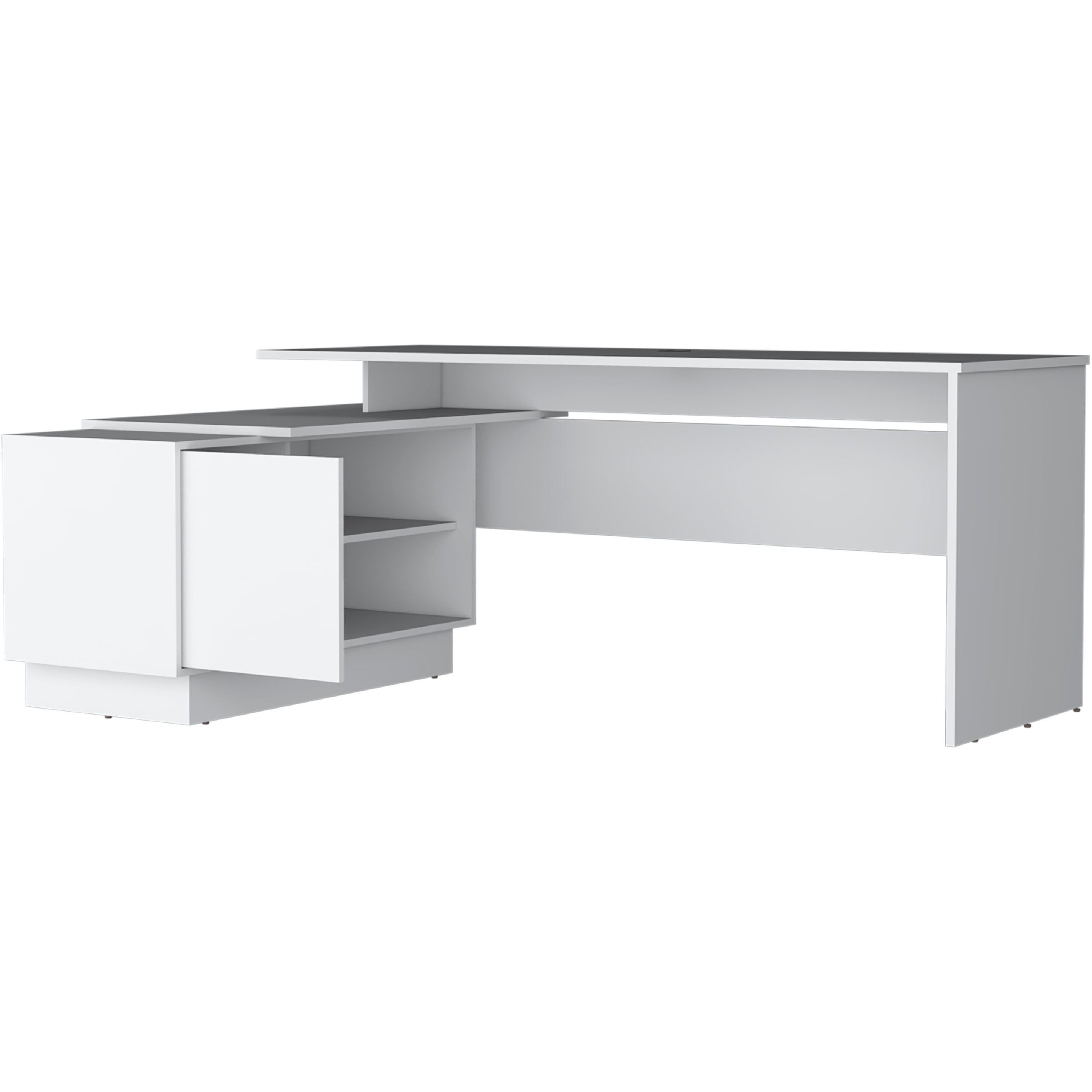 Weir L-Shaped Desk In Melamine  White