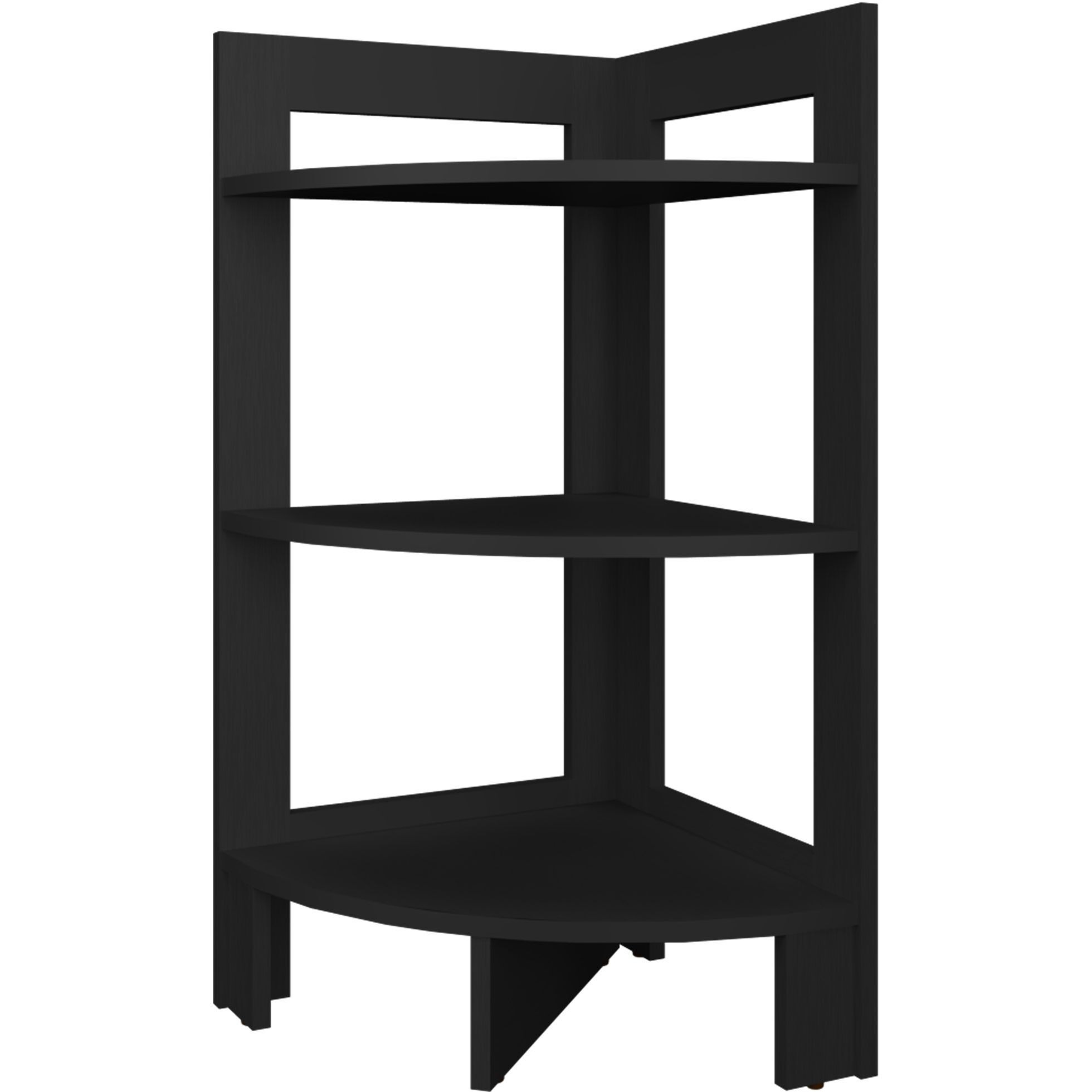 Gisela Corner Shelf With Three Shelves  Black