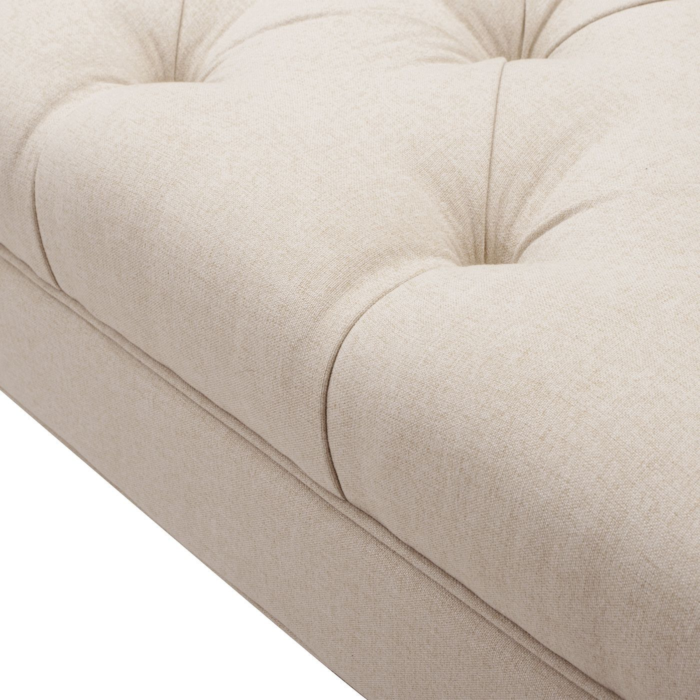 Alma Tufted Flared Arm Entryway Bench  Sky Neutral Beige Polyester