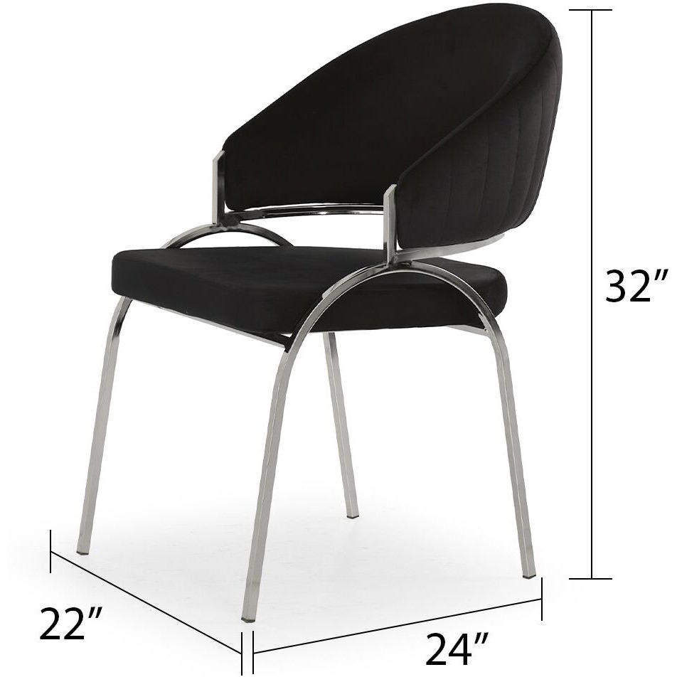 Ruby Modern & Contemporary Style Chair Made With Metal & Steel Legs In Black Color