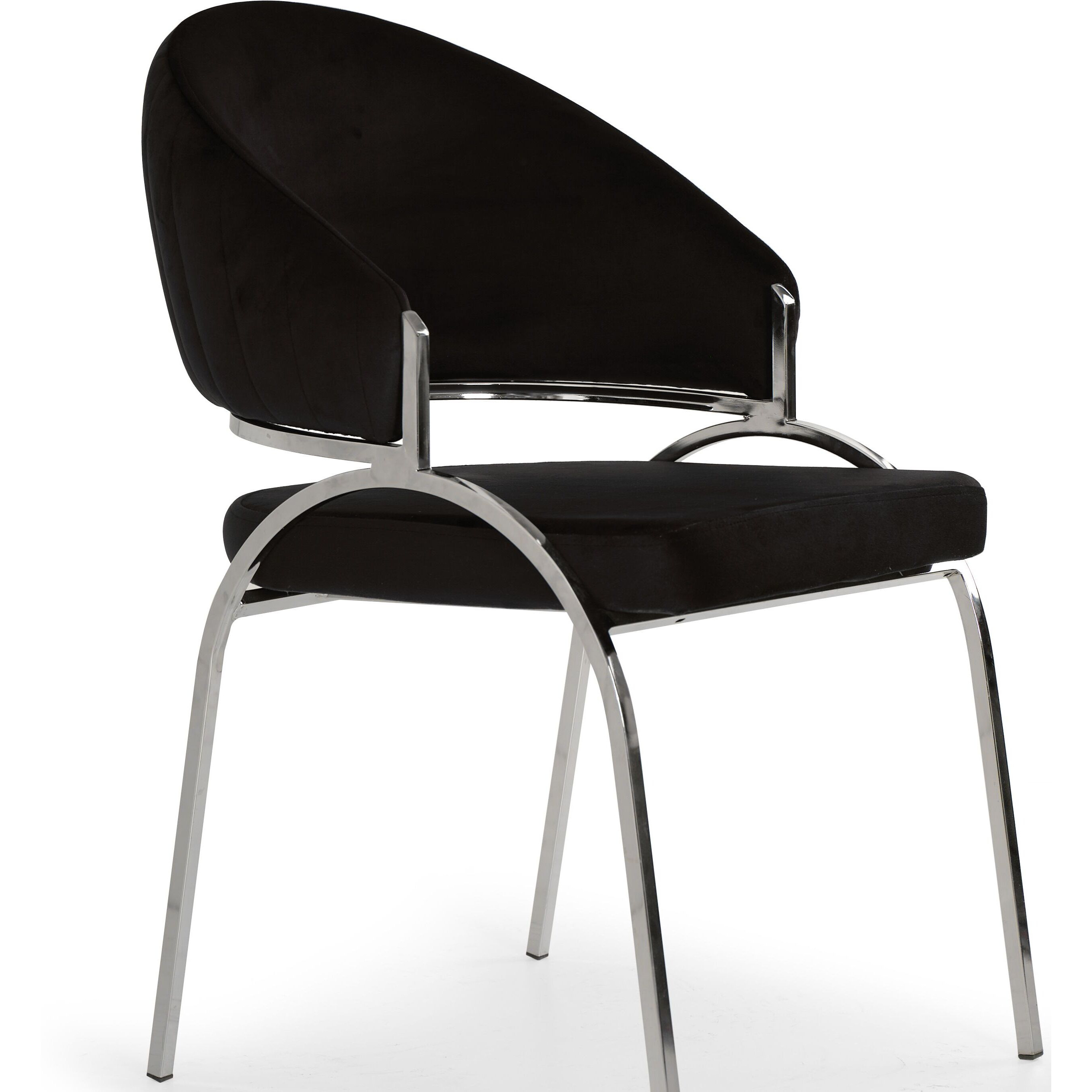 Ruby Modern & Contemporary Style Chair Made With Metal & Steel Legs In Black Color