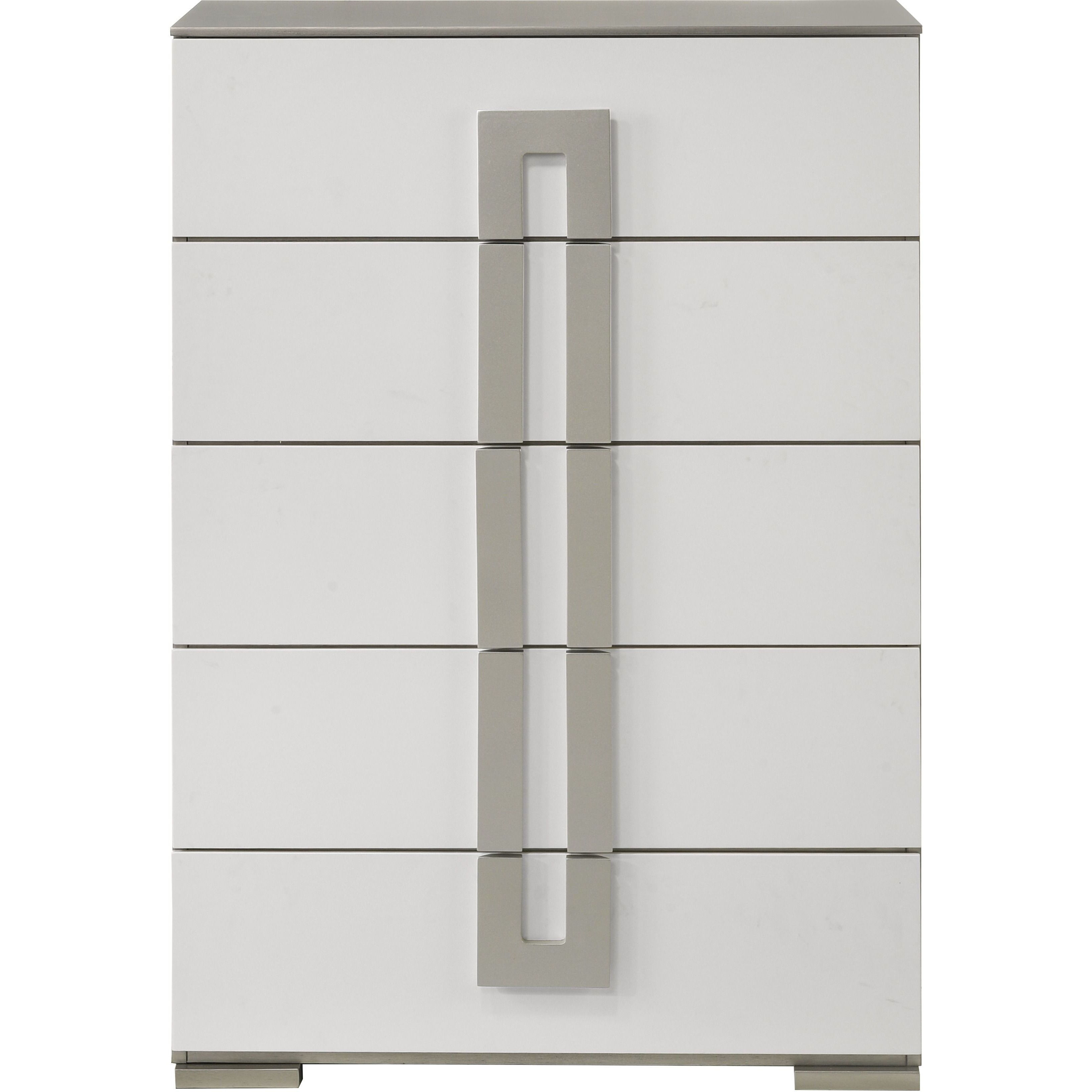 Olivia Contemporary Style 5-Drawer Chest Made With Wood In White