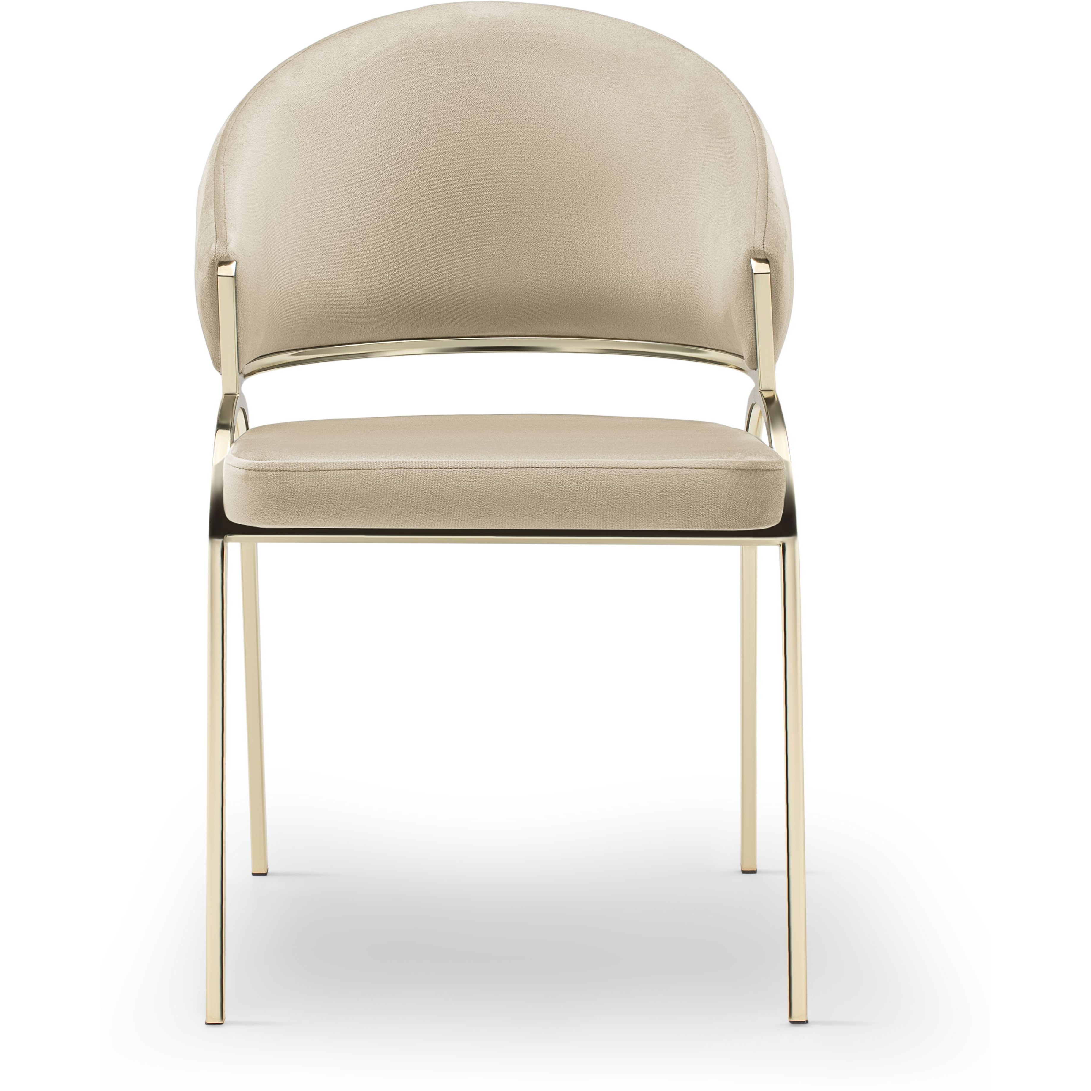 Ruby Modern & Contemporary Style Chair Made With Metal & Gold Legs In Beige Color