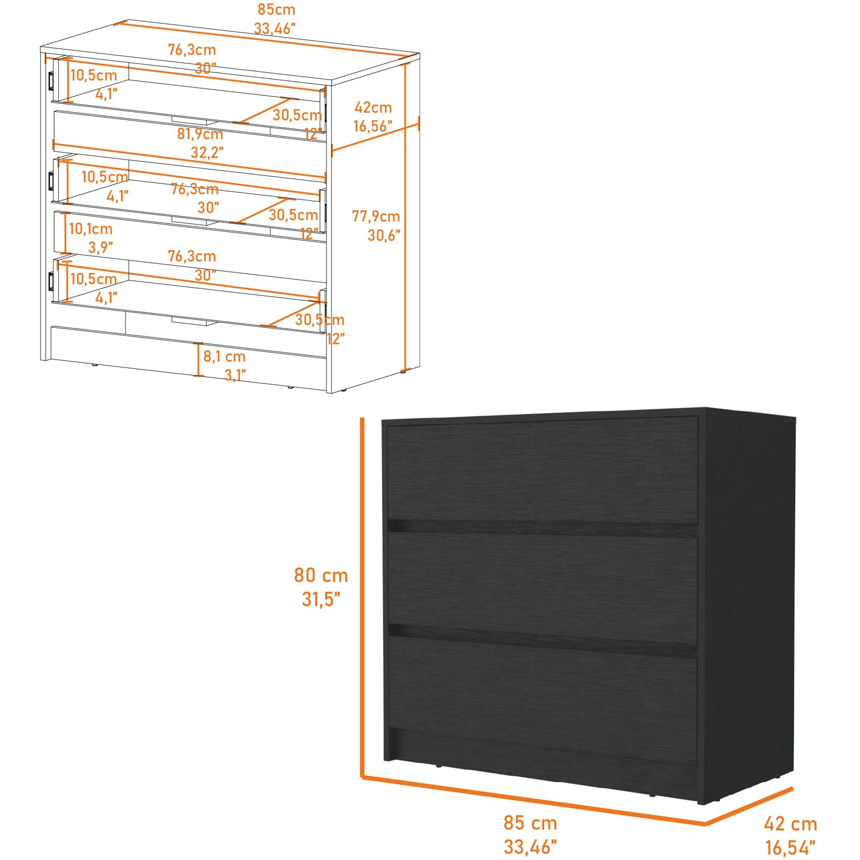 Avra 3 Drawer Dresser  Manufactured Wood Top And Front Chest Of Drawers