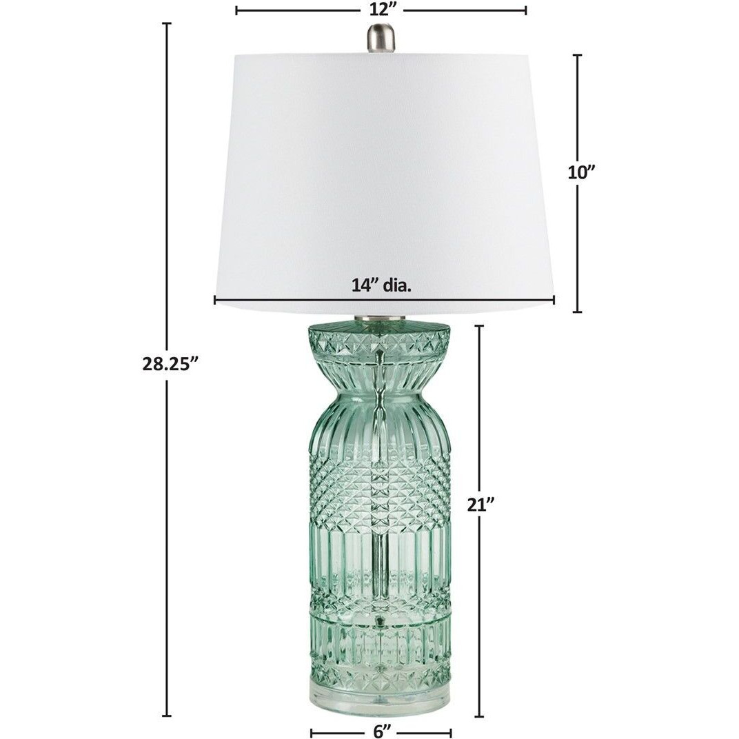 Textured Glass And Acrylic Base Table Lamp