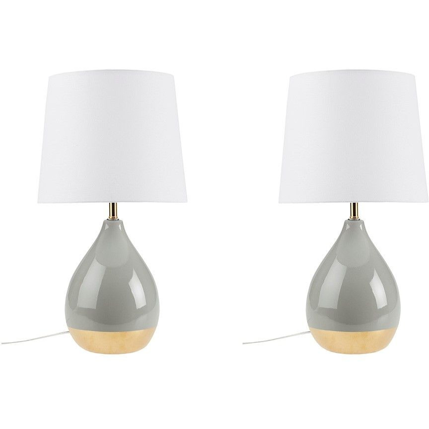 2-Tone Ceramic Table Lamp Set Of 2