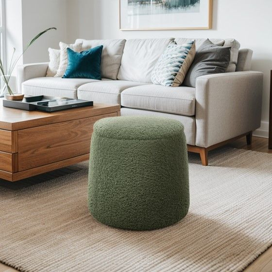 Round Storage Ottoman