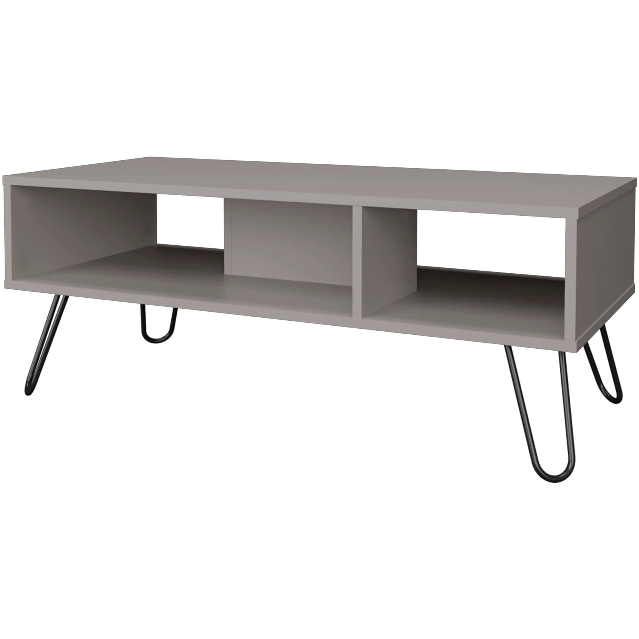 Smoke Coffe Table With 2 Shelf