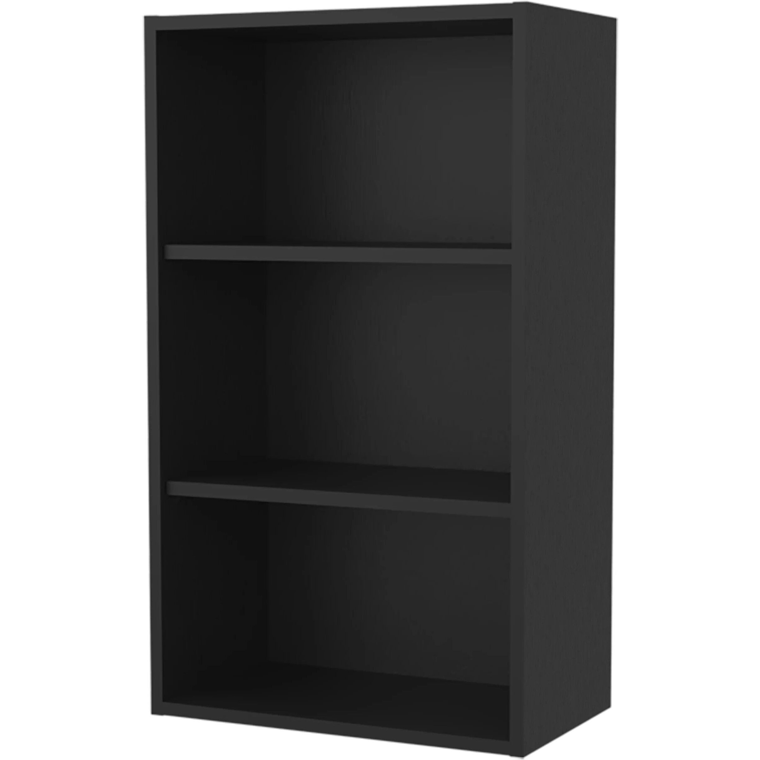 Black Wall Cabinet With Open Storage