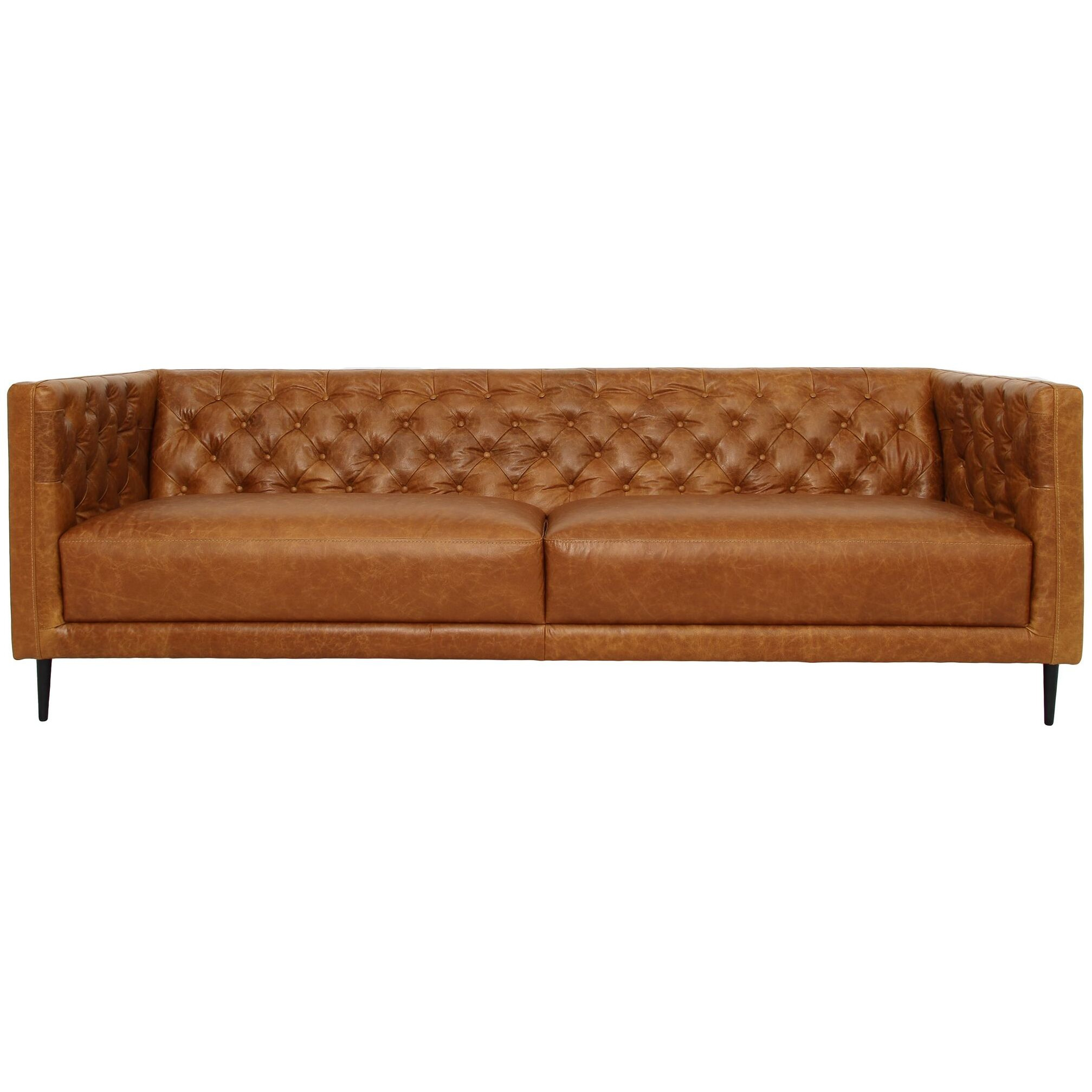 Vermont Waxy Cognac Leather Sofa