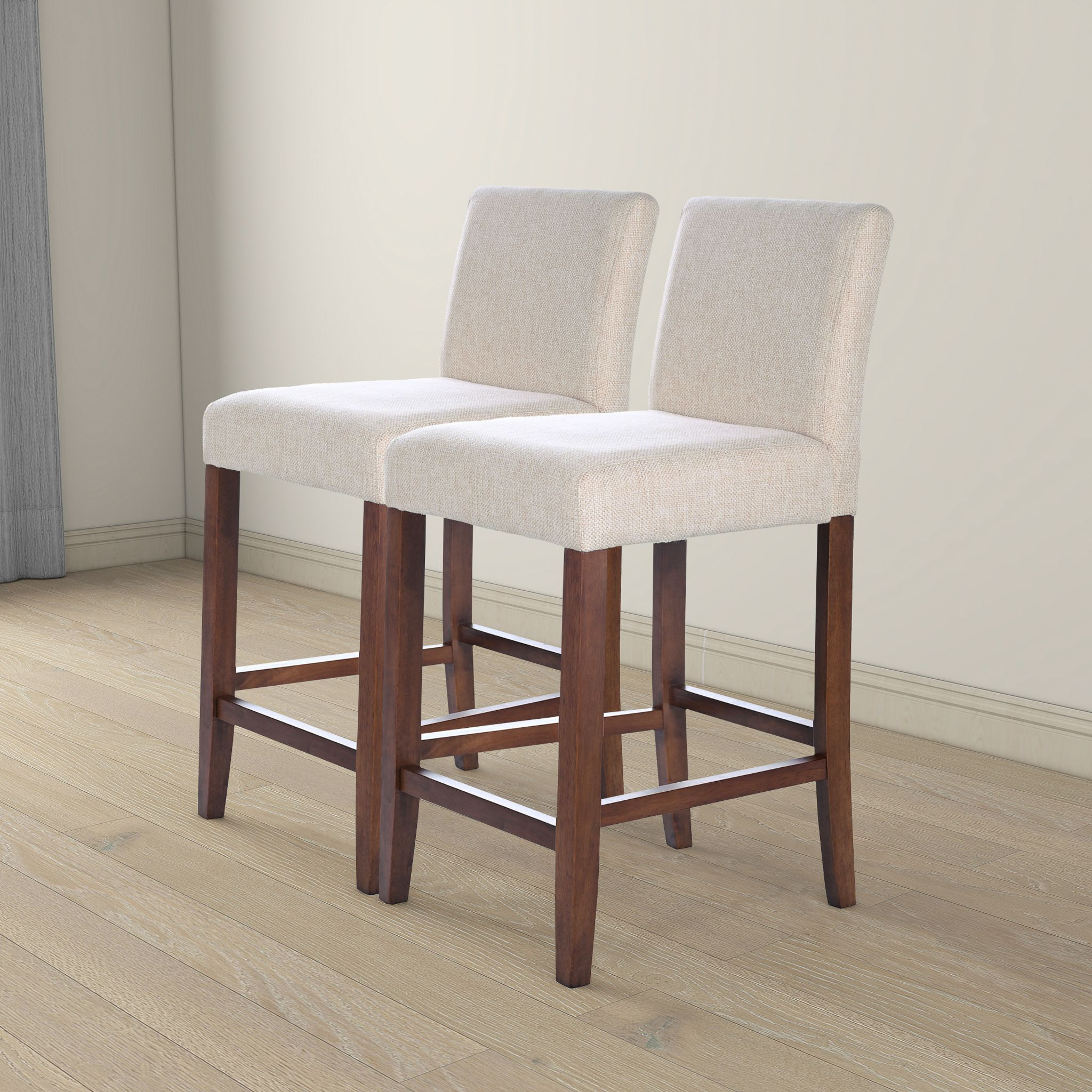 Dorian Beige Fabric Counter Chair (Set Of 2)